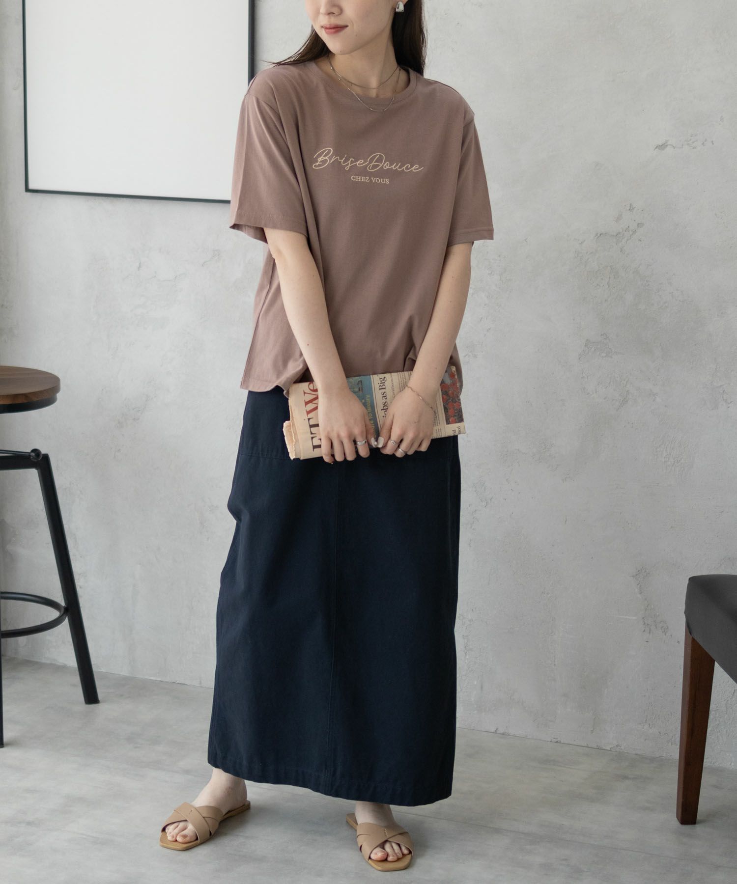 T-GRAPHICS  ロゴ刺繍Tシャツ レディース メール便 対応商品商品画像-23
