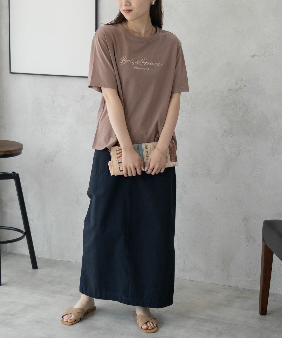 T-GRAPHICS ロゴ刺繍Tシャツ レディース ネコポス 対応商品