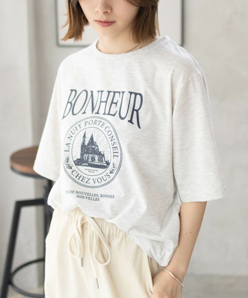 T-GRAPHICS  カフェテイストプリントTシャツ レディース ネコポス 対応商品商品画像-2