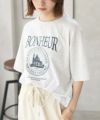 T-GRAPHICS カフェテイストプリントTシャツ レディース ネコポス 対応商品