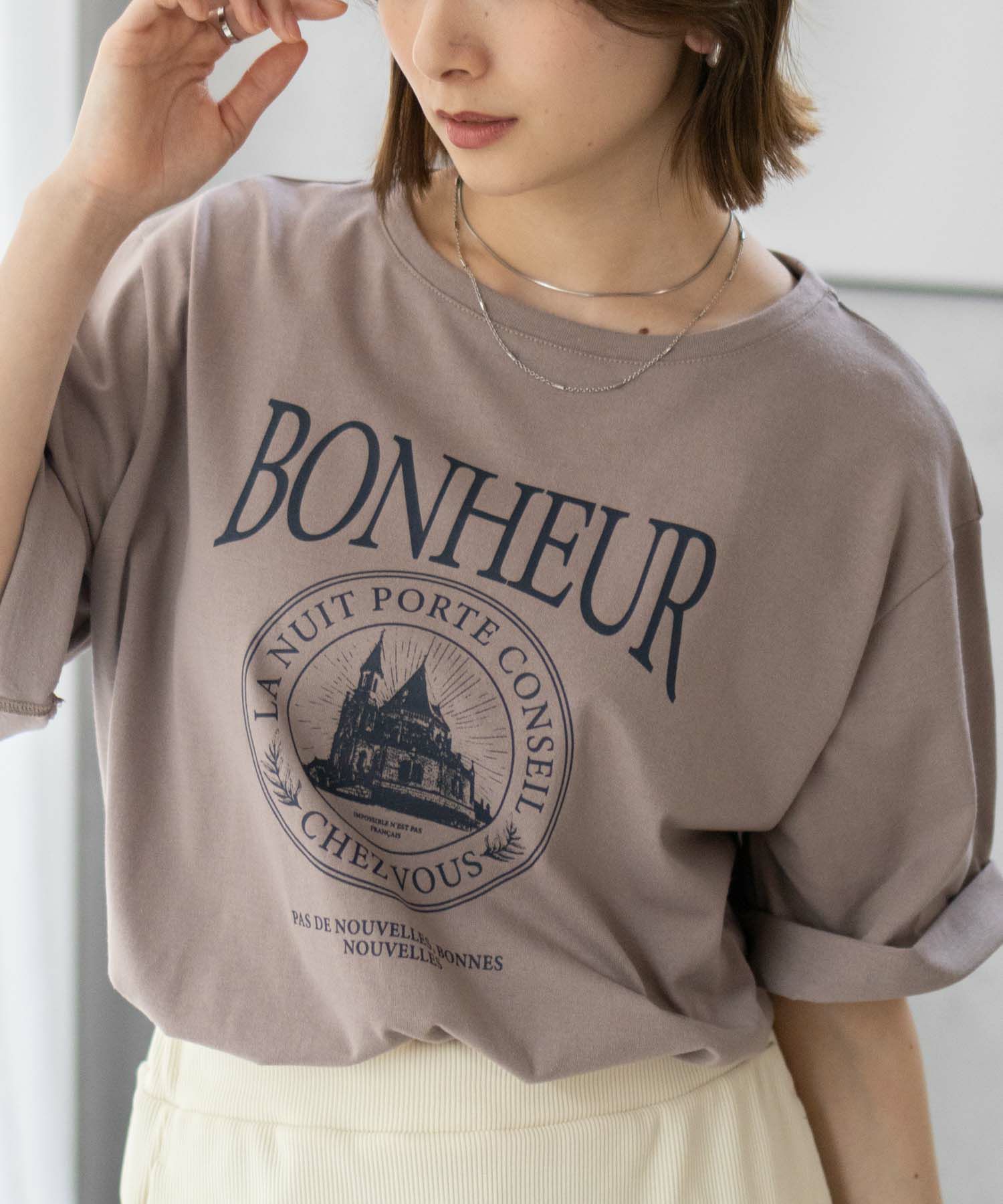 T-GRAPHICS カフェテイストプリントTシャツ レディース ネコポス 対応商品
