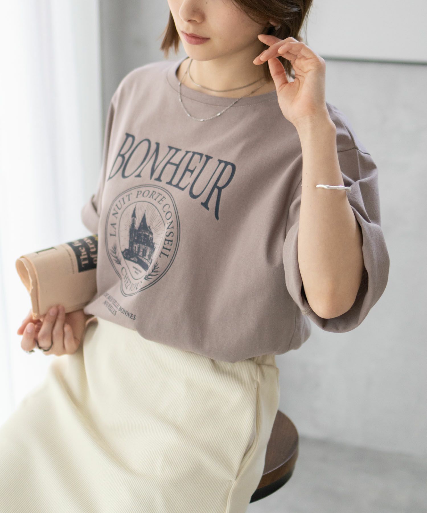 T-GRAPHICS カフェテイストプリントTシャツ レディース ネコポス 対応商品