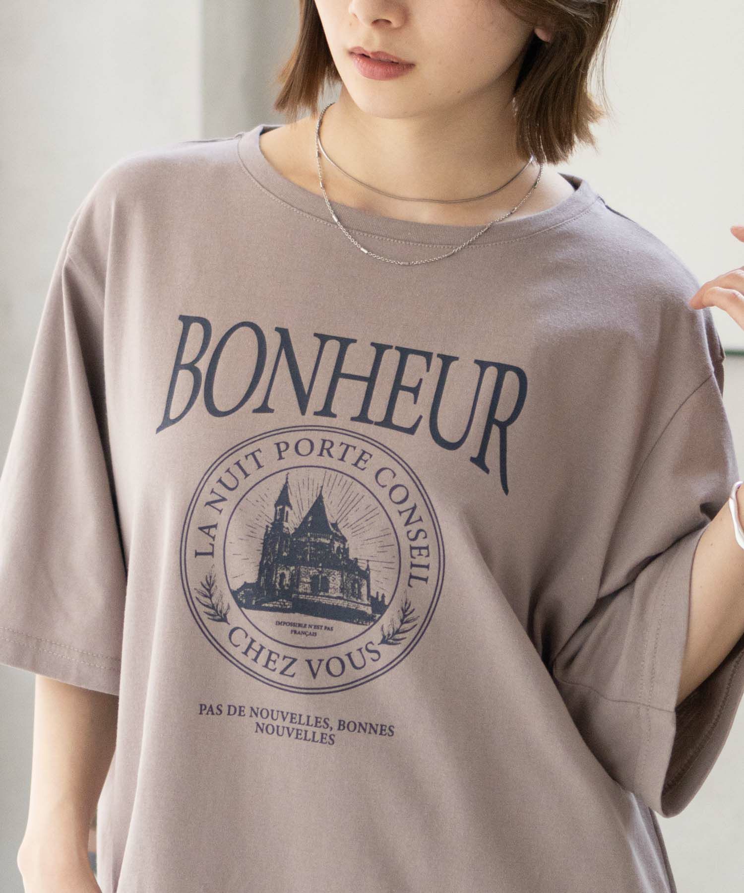 T-GRAPHICS  カフェテイストプリントTシャツ レディース メール便 対応商品商品サムネイル-6