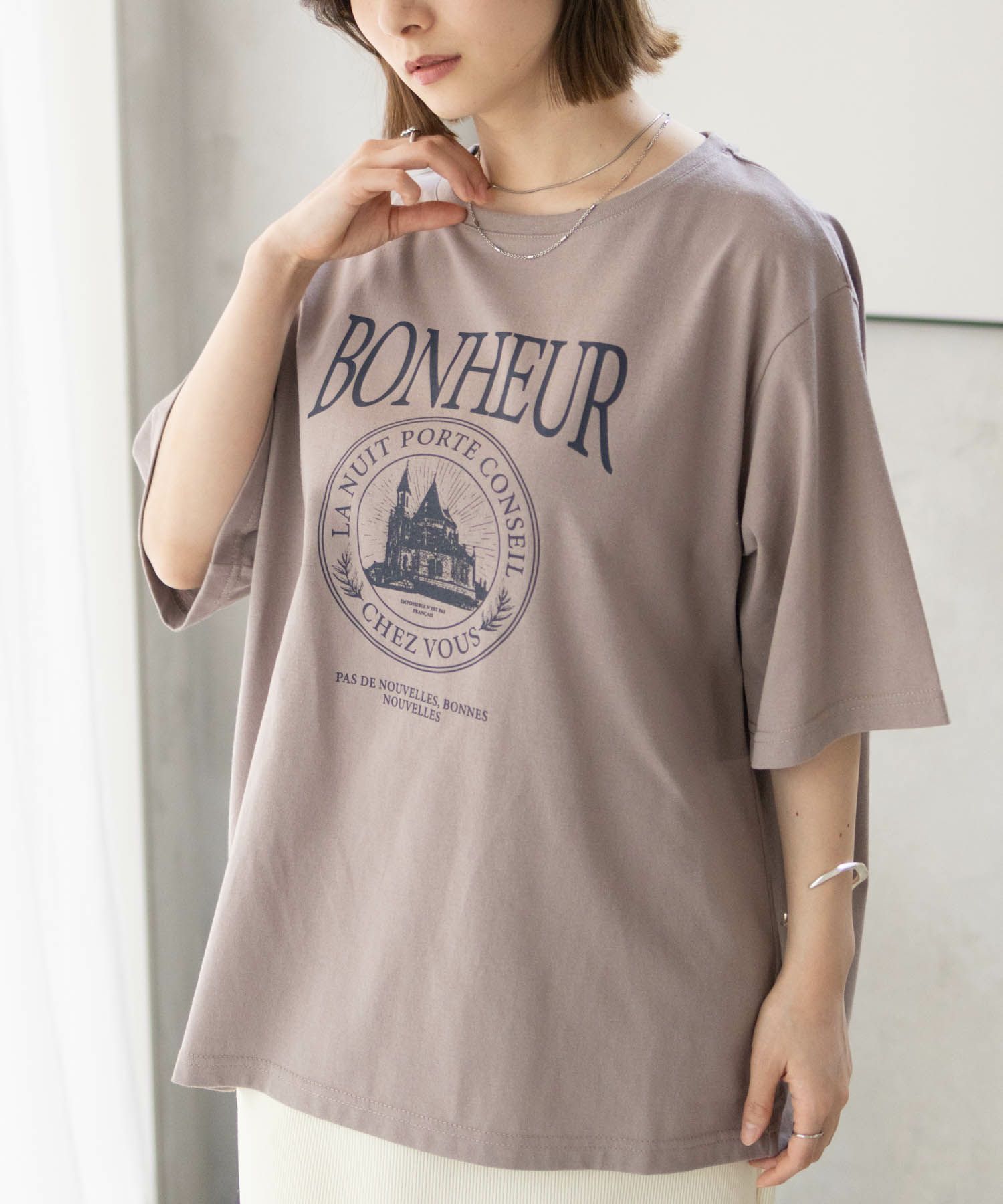 T-GRAPHICS  カフェテイストプリントTシャツ レディース メール便 対応商品商品サムネイル-7