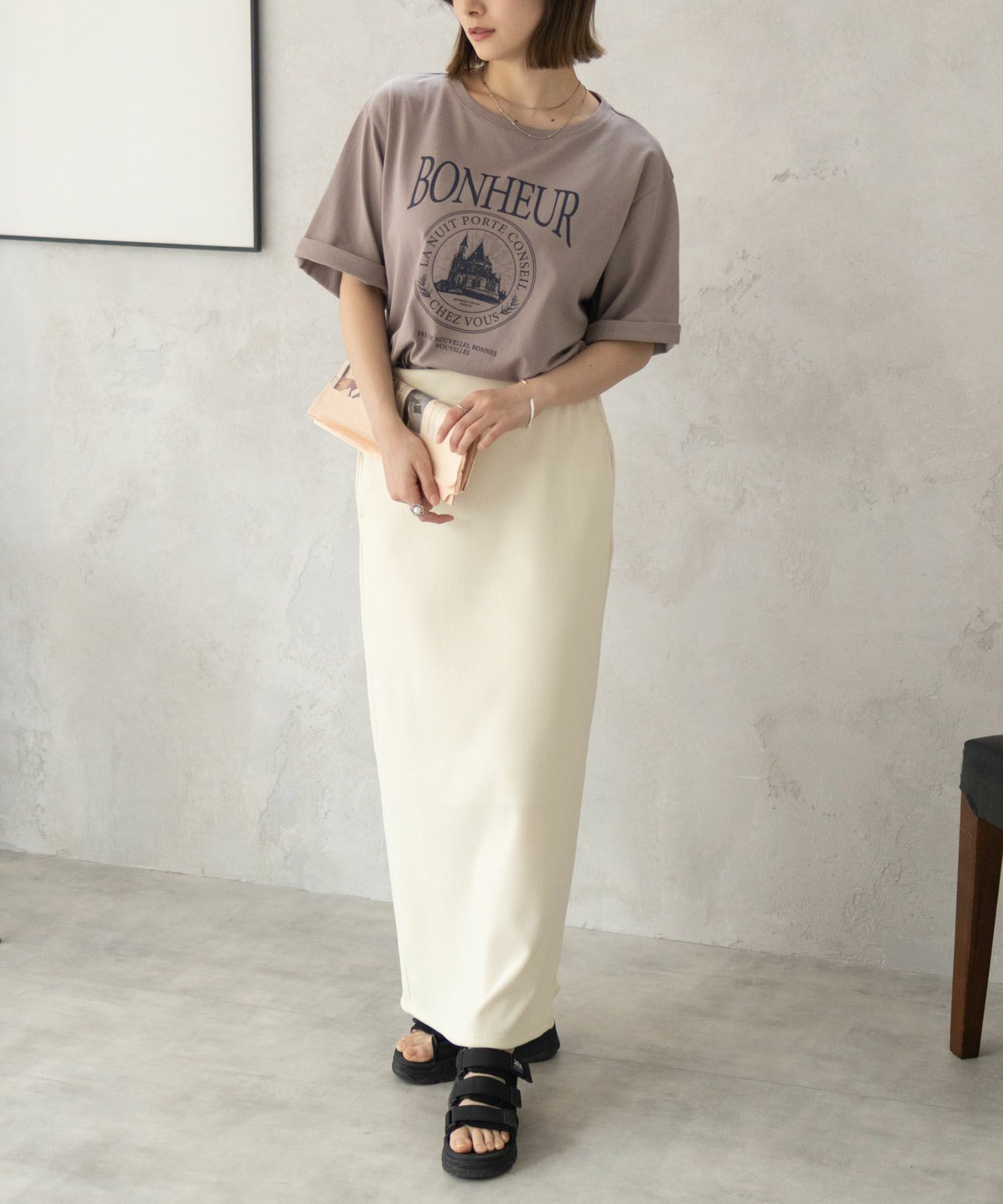 T-GRAPHICS カフェテイストプリントTシャツ レディース ネコポス 対応商品