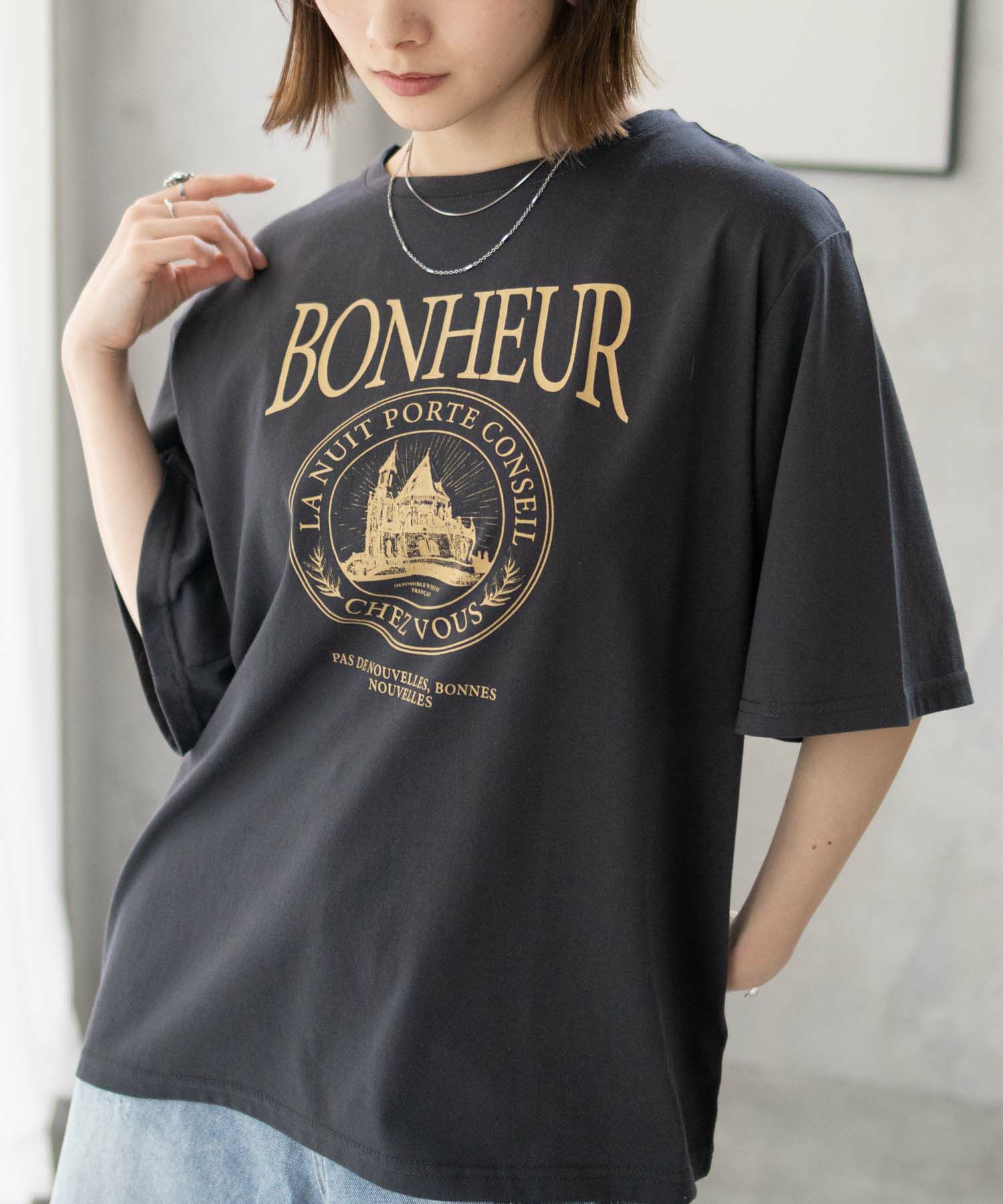 T-GRAPHICS カフェテイストプリントTシャツ レディース ネコポス 対応商品