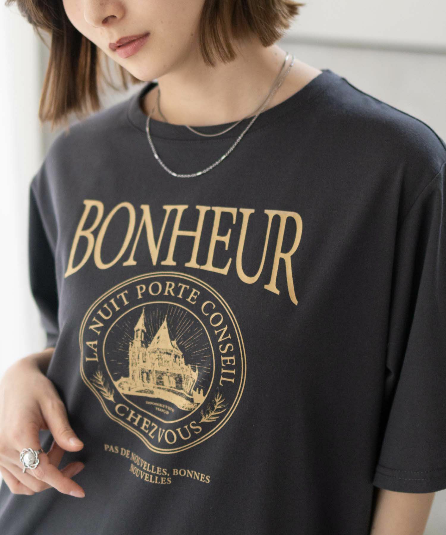 T-GRAPHICS  カフェテイストプリントTシャツ レディース メール便 対応商品商品サムネイル-17