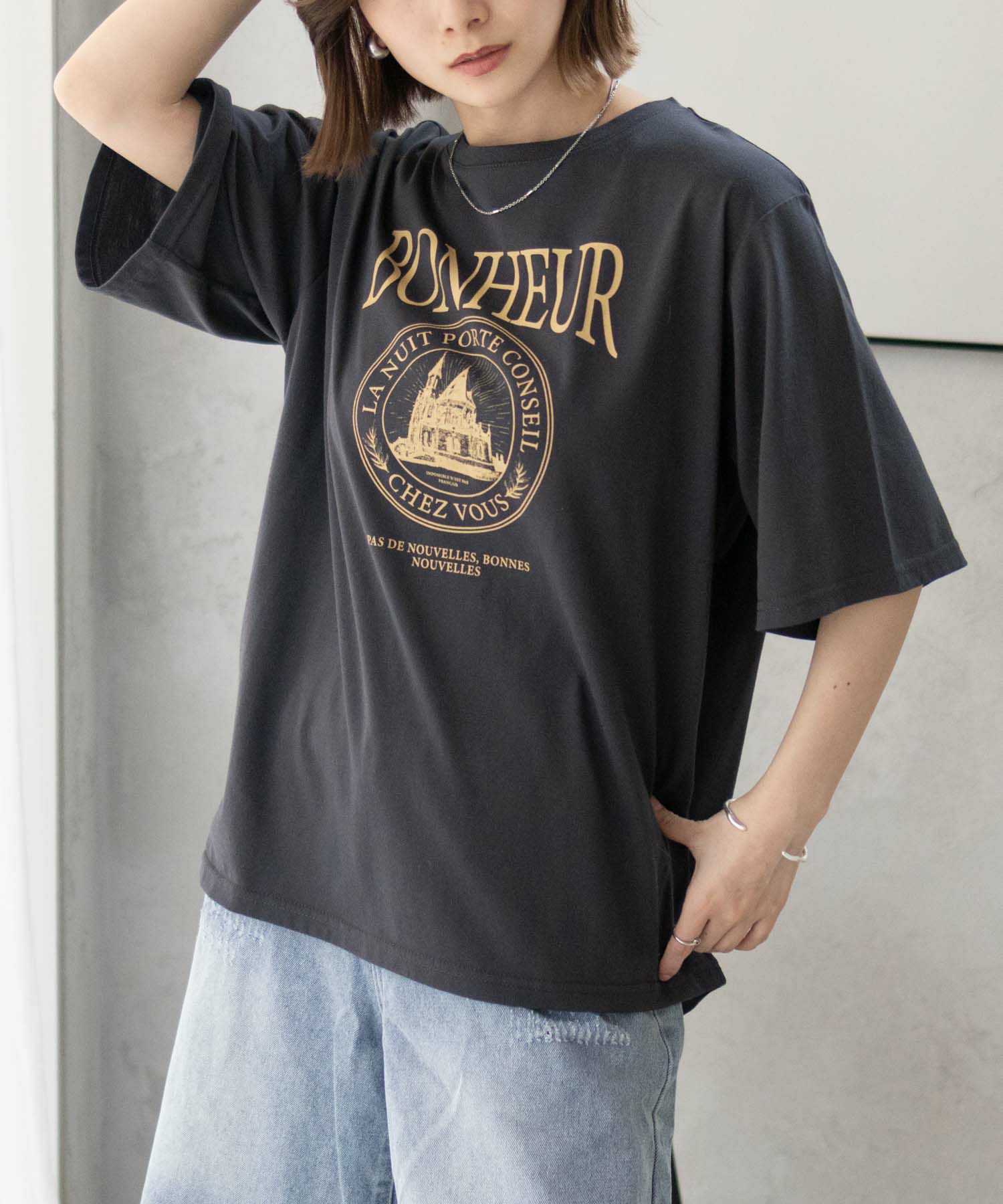 T-GRAPHICS カフェテイストプリントTシャツ レディース ネコポス 対応商品