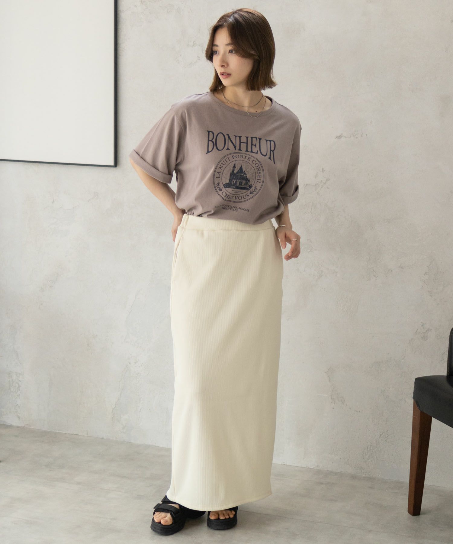 T-GRAPHICS カフェテイストプリントTシャツ レディース ネコポス 対応商品