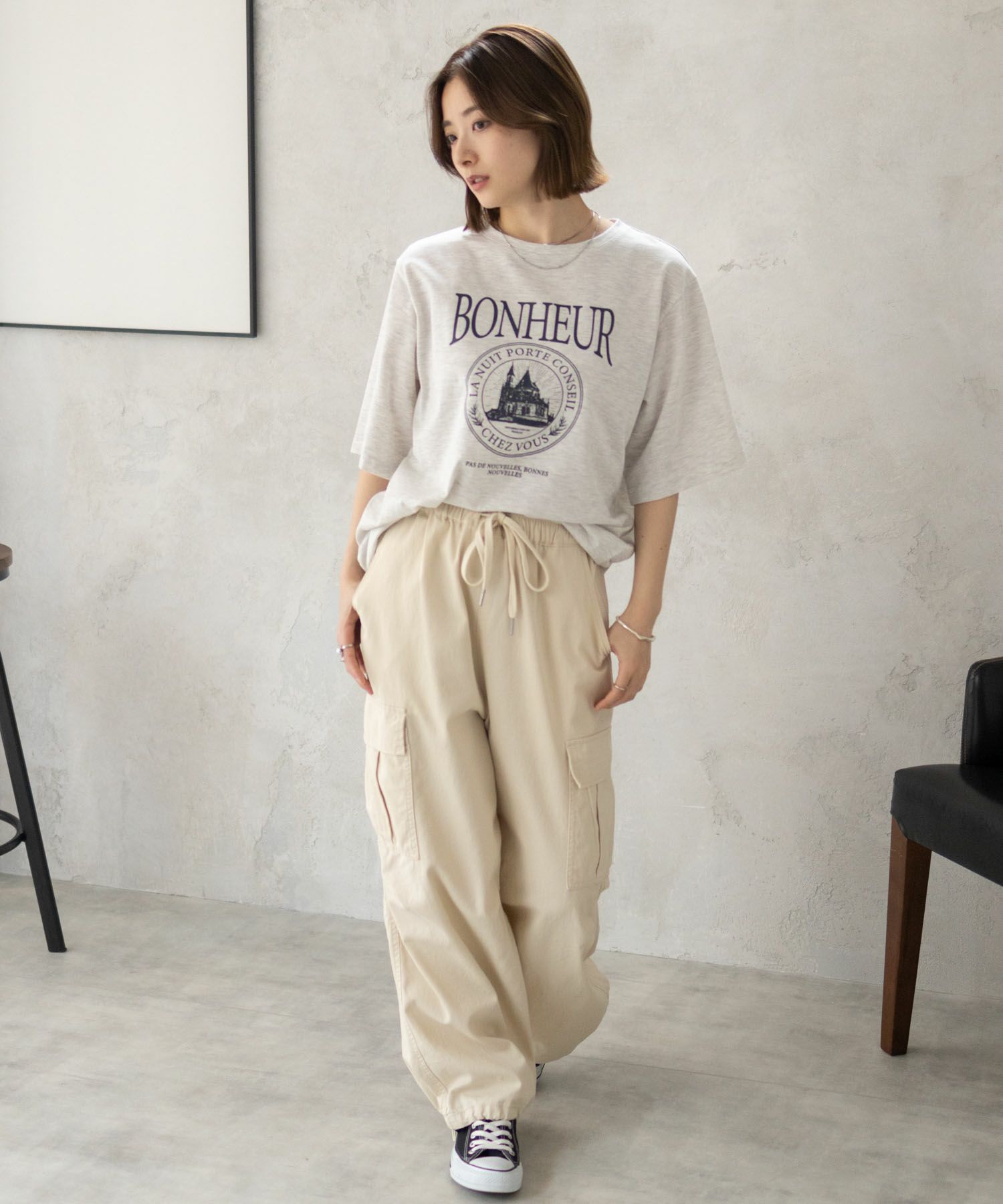 T-GRAPHICS カフェテイストプリントTシャツ レディース ネコポス 対応商品
