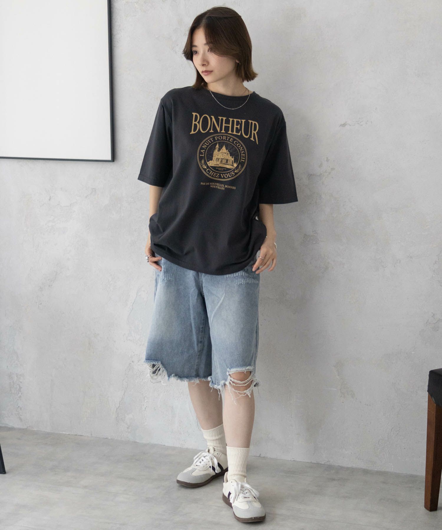 T-GRAPHICS カフェテイストプリントTシャツ レディース ネコポス 対応商品