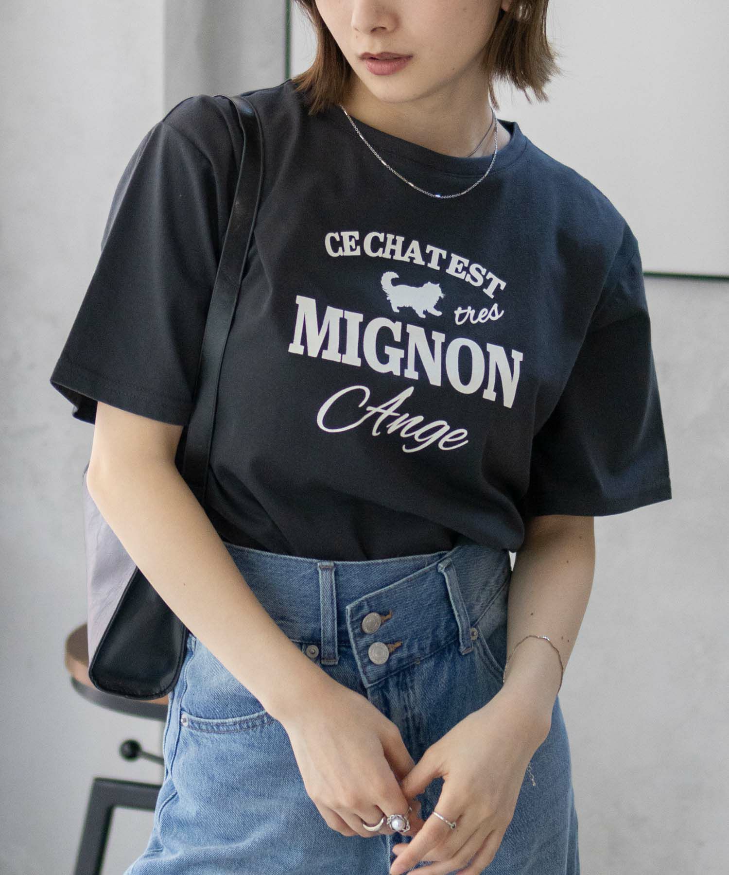 T-GRAPHICS ネコシルエットTシャツ レディース ネコポス 対応商品