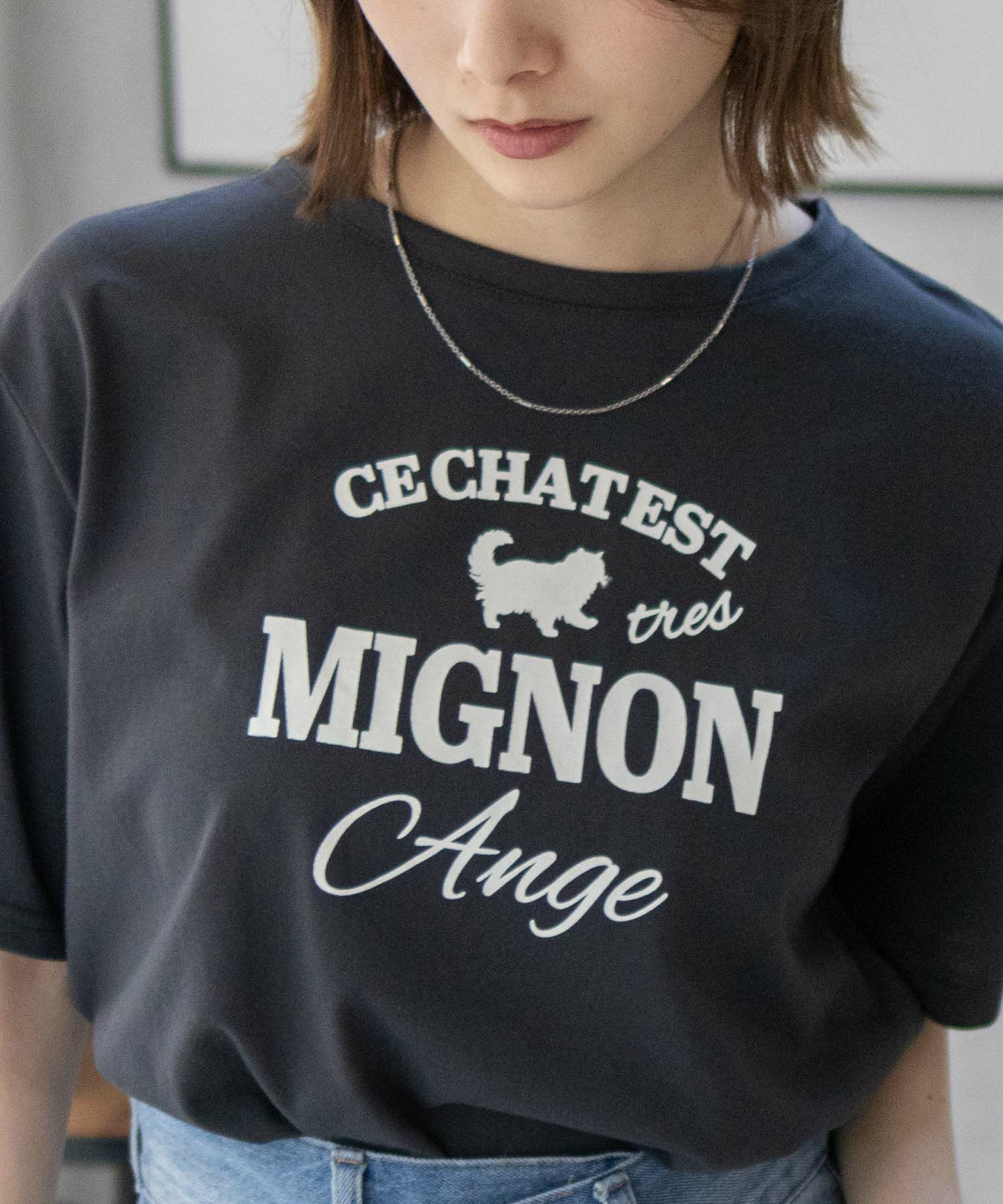 T-GRAPHICS  ネコシルエットTシャツ レディース メール便 対応商品商品画像-7
