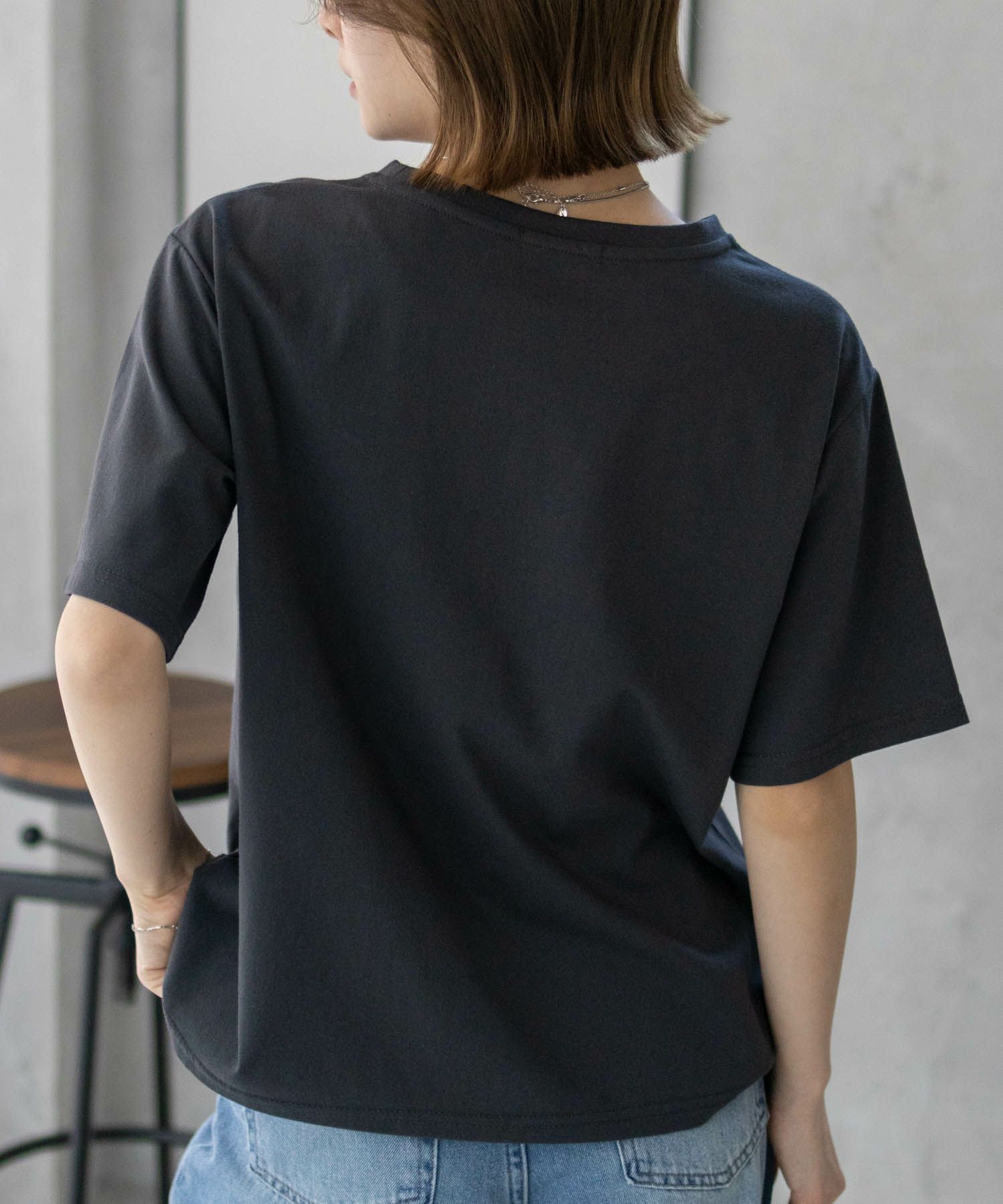 T-GRAPHICS  ネコシルエットTシャツ レディース メール便 対応商品商品画像-9