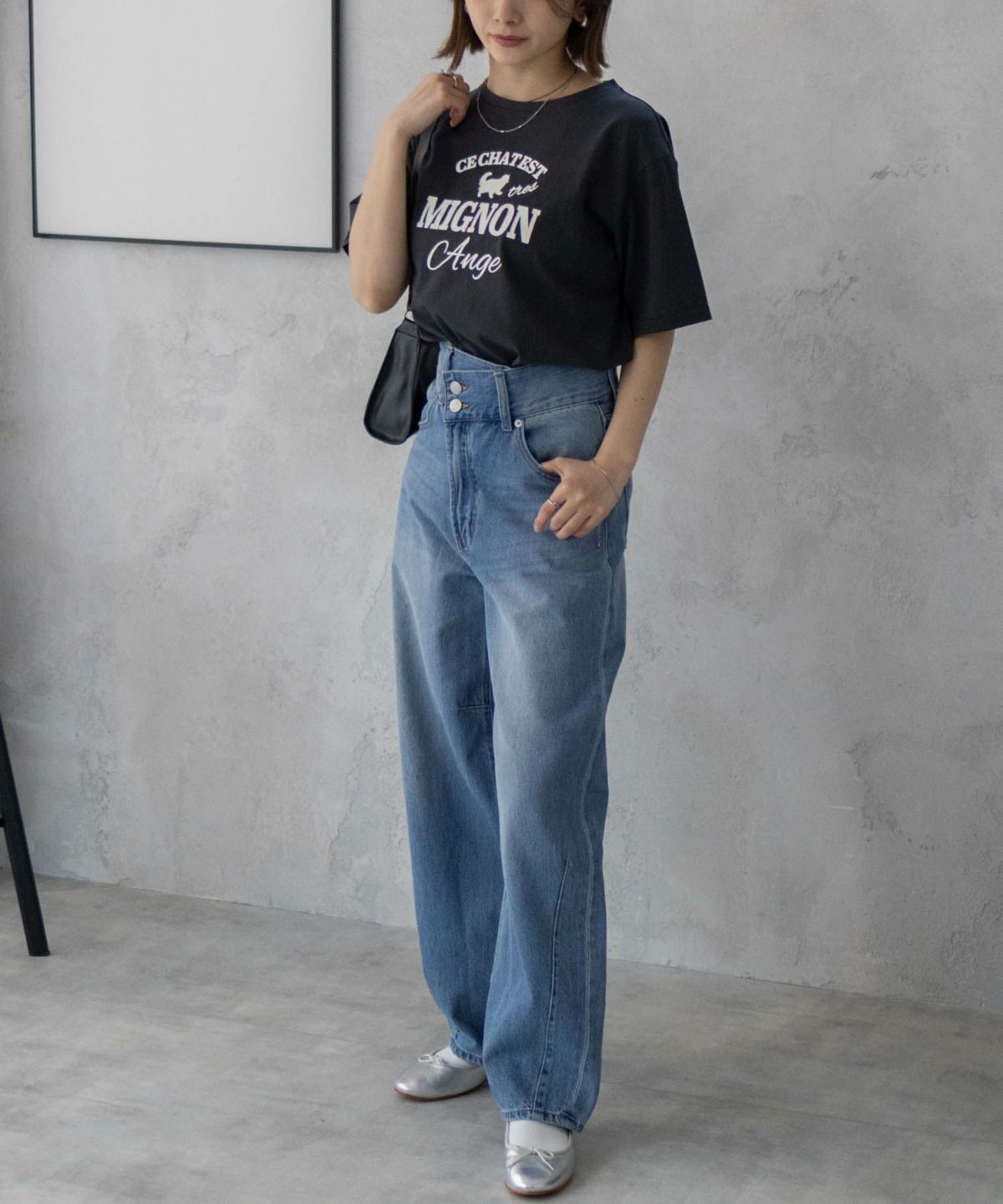 T-GRAPHICS ネコシルエットTシャツ レディース ネコポス 対応商品