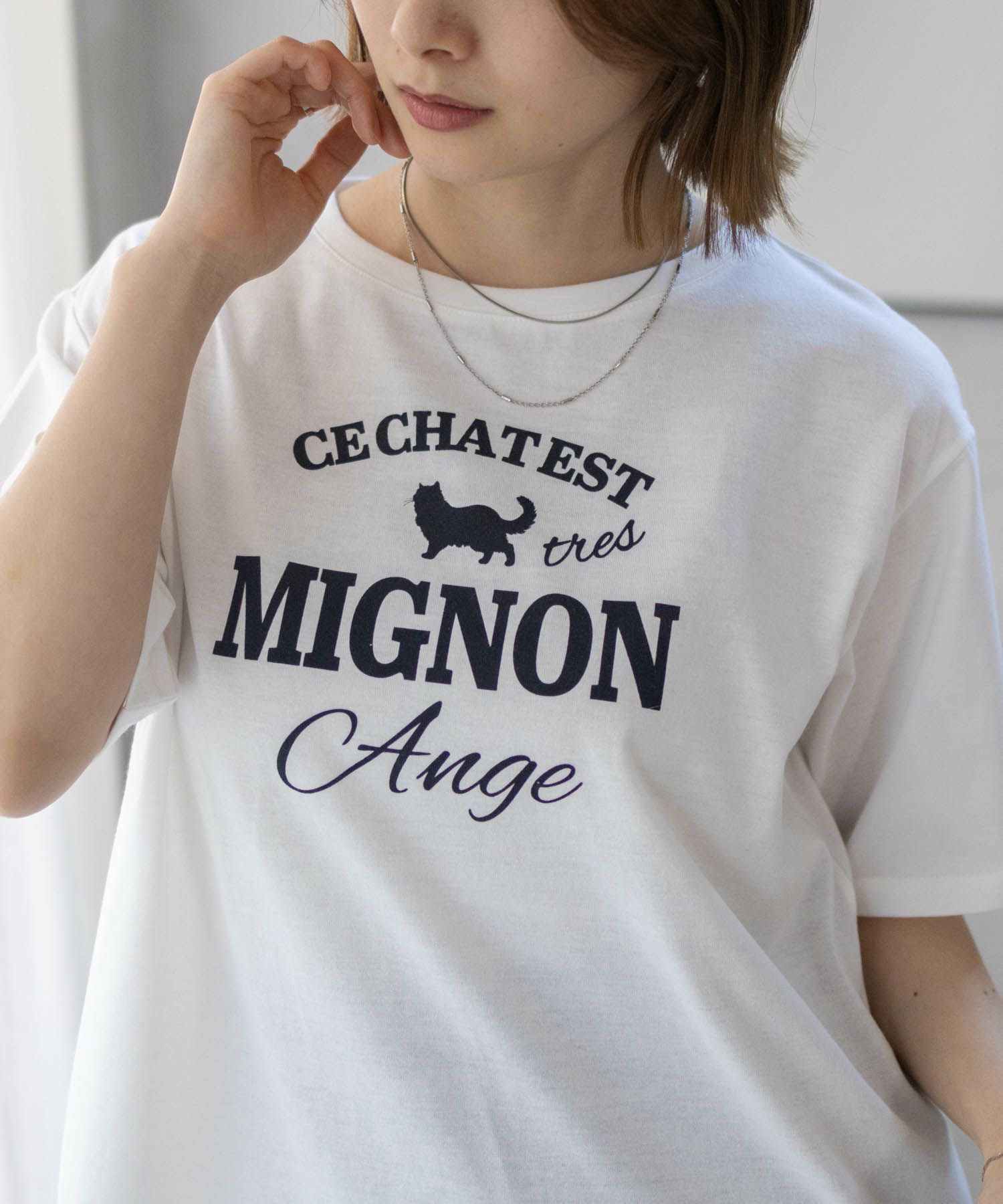T-GRAPHICS  ネコシルエットTシャツ レディース メール便 対応商品商品サムネイル-12