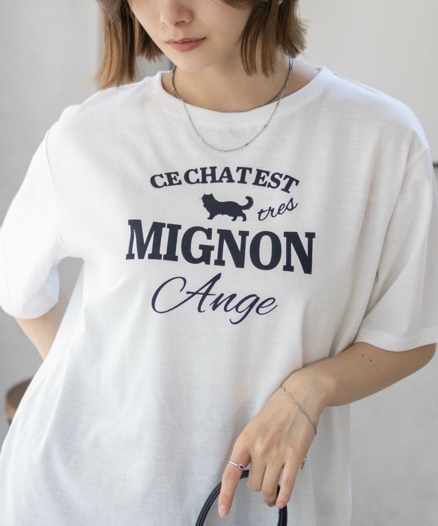 T-GRAPHICS  ネコシルエットTシャツ レディース メール便 対応商品商品画像-13