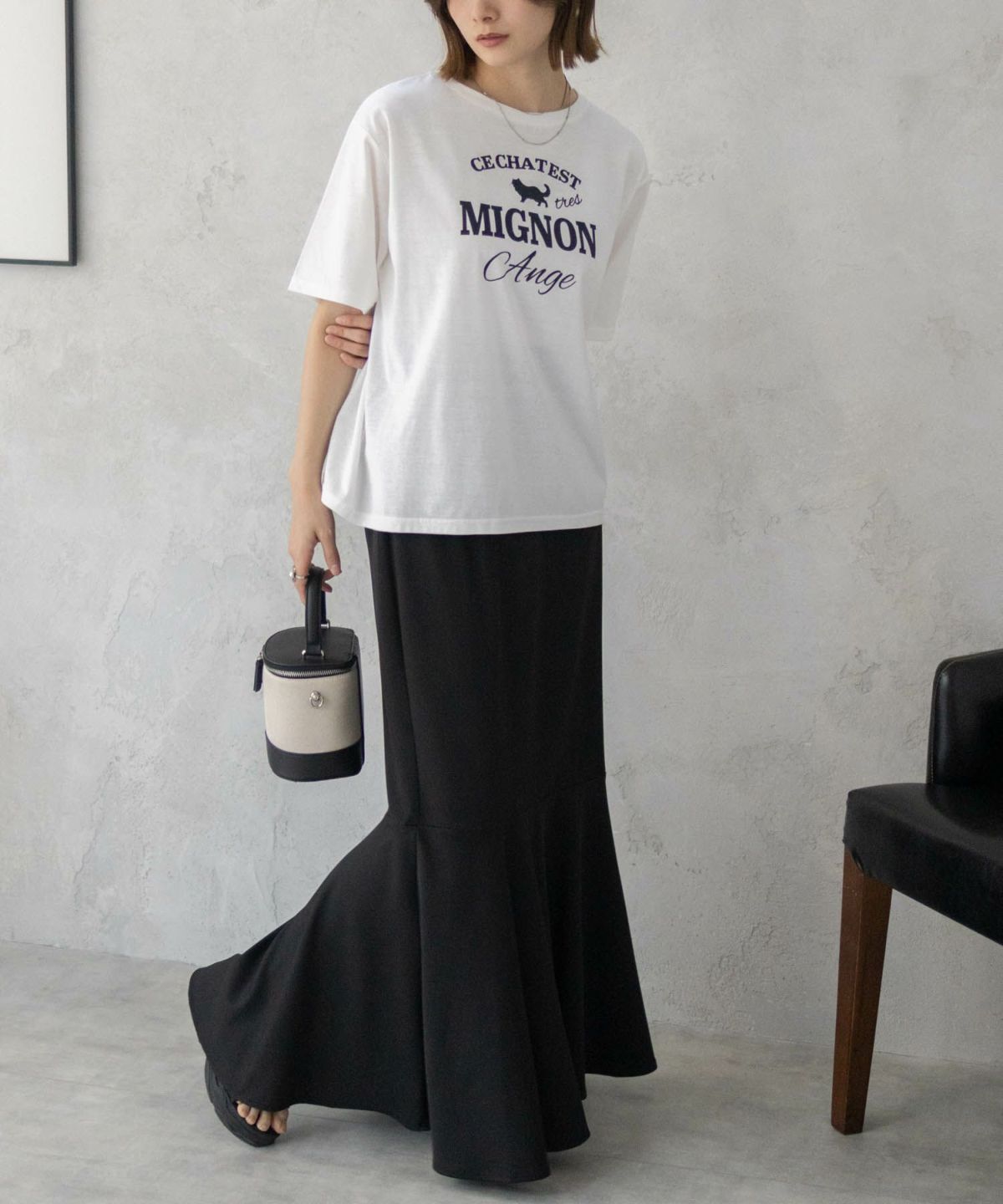 T-GRAPHICS ネコシルエットTシャツ レディース ネコポス 対応商品