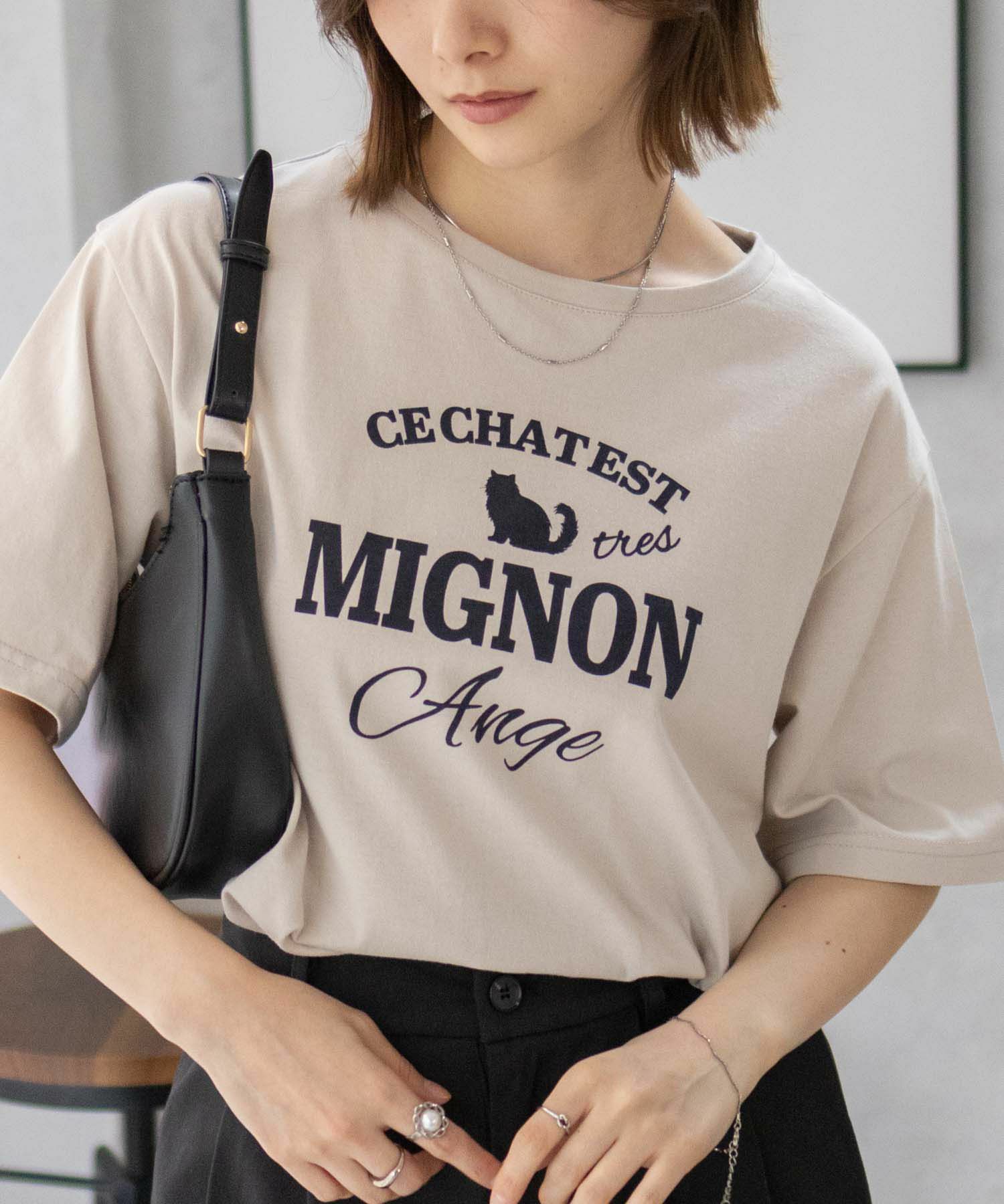 T-GRAPHICS ネコシルエットTシャツ レディース ネコポス 対応商品