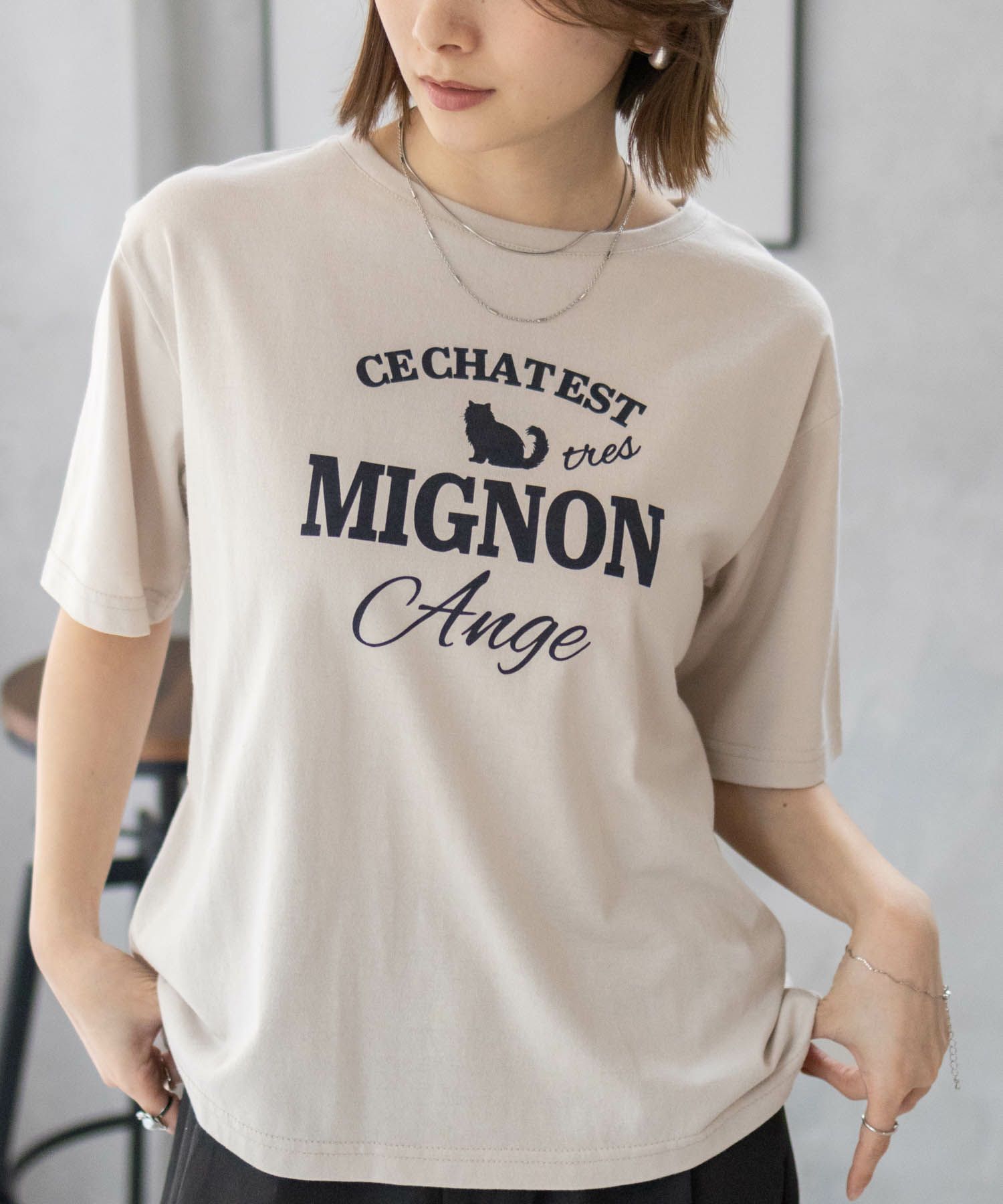 T-GRAPHICS ネコシルエットTシャツ レディース ネコポス 対応商品