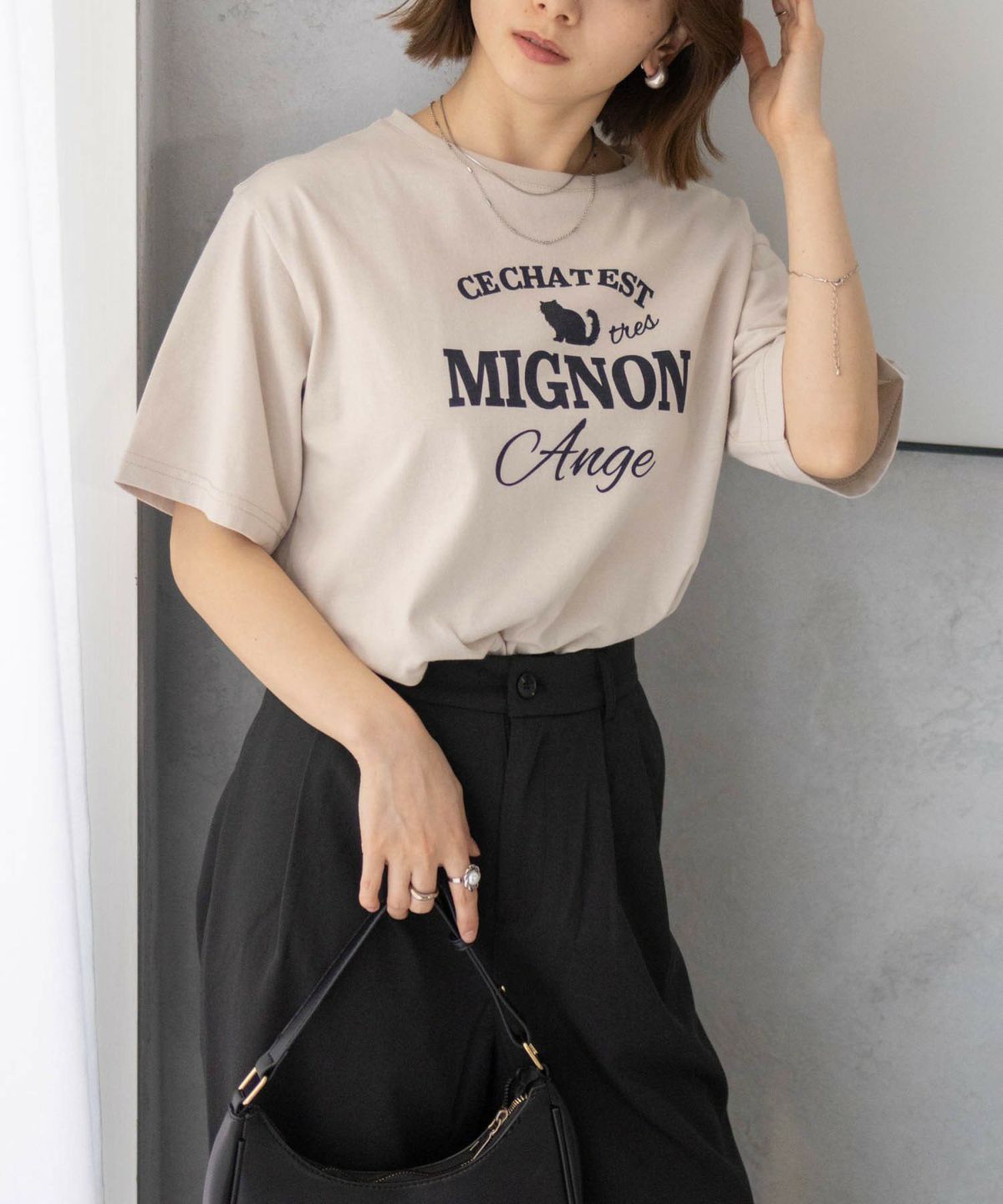 T-GRAPHICS ネコシルエットTシャツ レディース ネコポス 対応商品