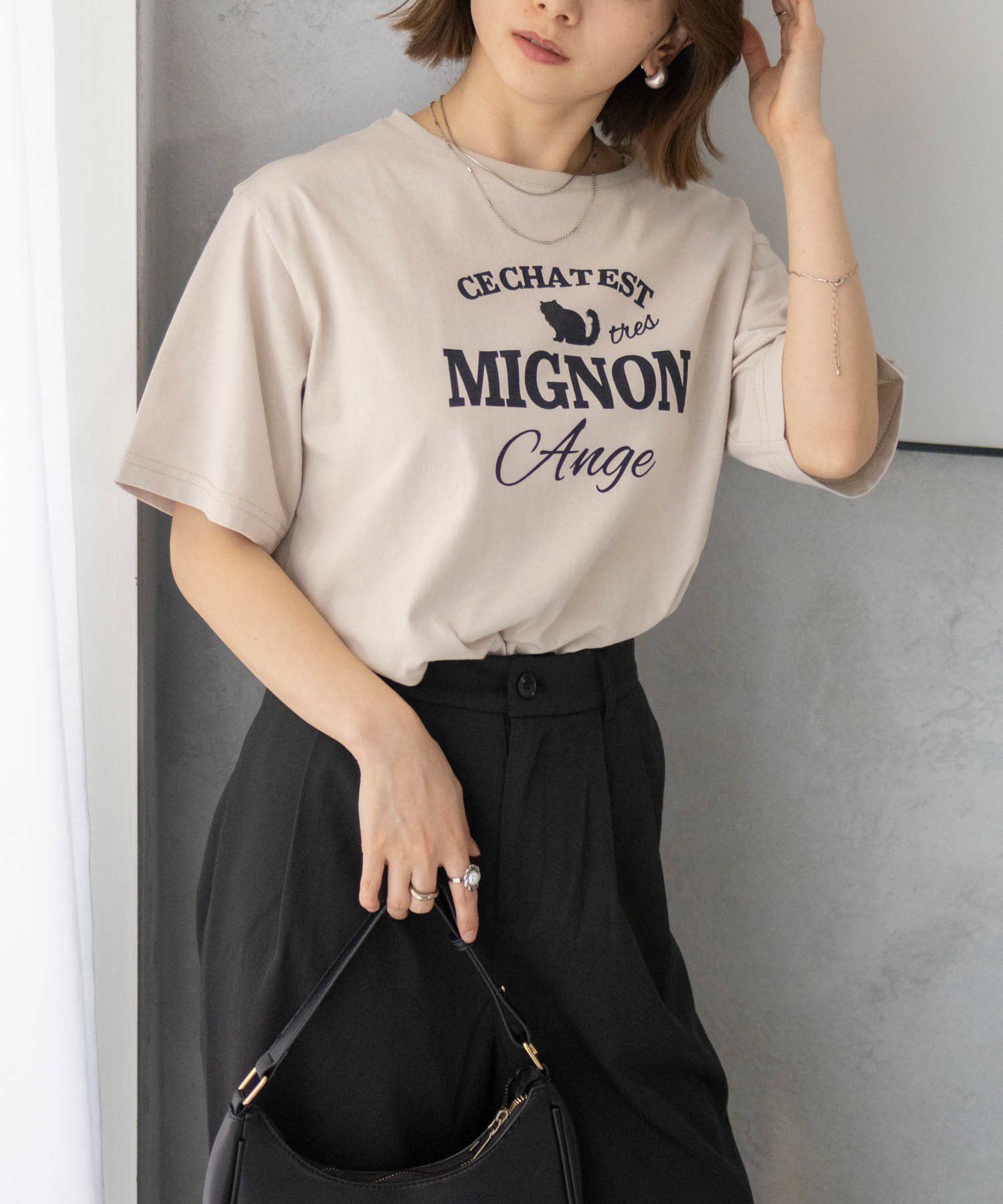 T-GRAPHICS ネコシルエットTシャツ レディース ネコポス 対応商品