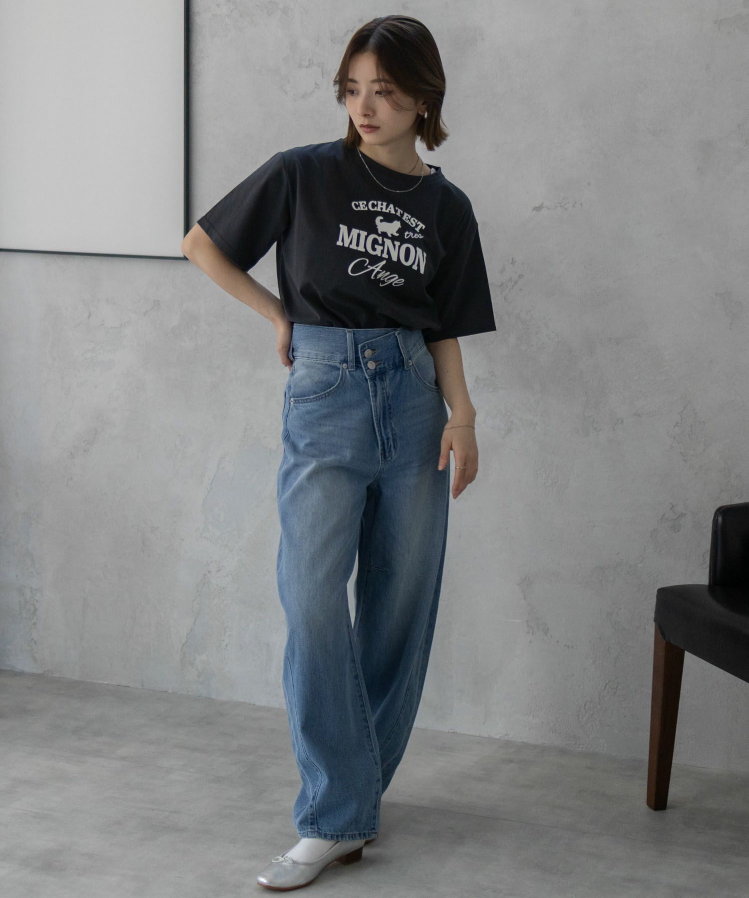 T-GRAPHICS ネコシルエットTシャツ レディース ネコポス 対応商品