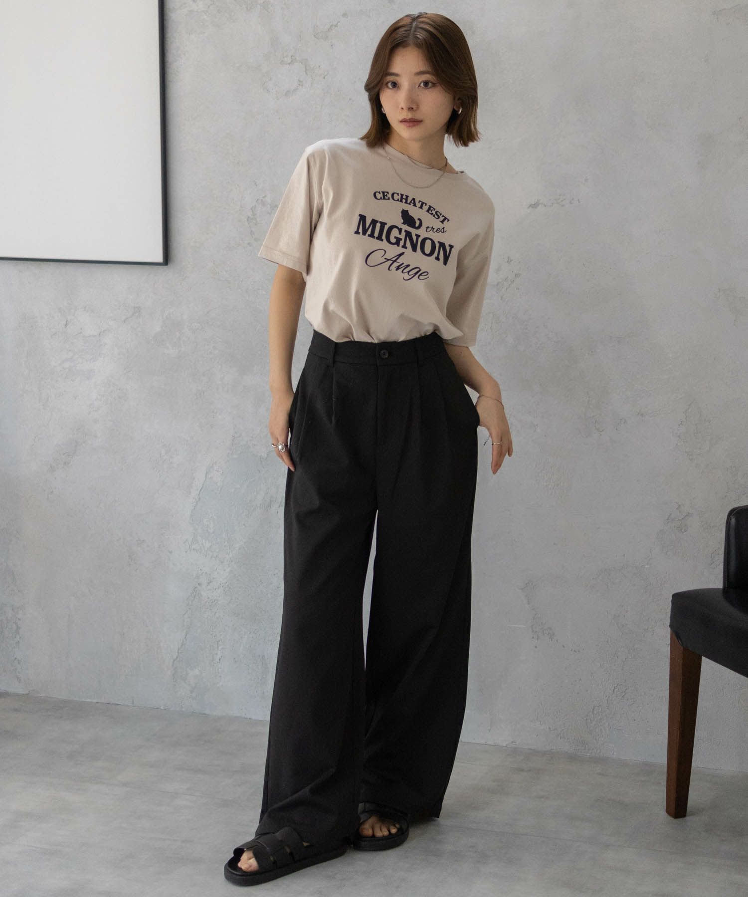 T-GRAPHICS  ネコシルエットTシャツ レディース メール便 対応商品商品画像-32