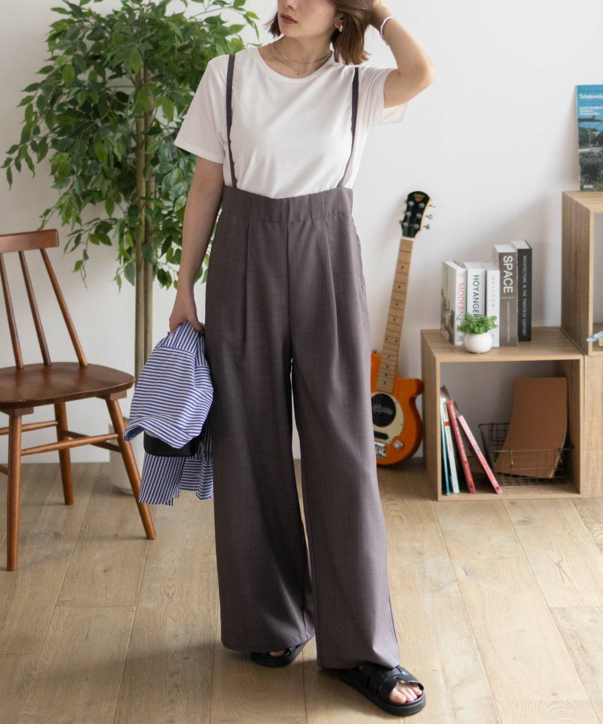 nAvy 杢麻ライクサロペットアンサンブル レディース