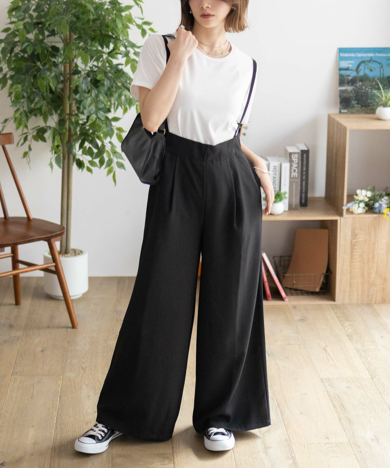 nAvy 杢麻ライクサロペットアンサンブル レディース