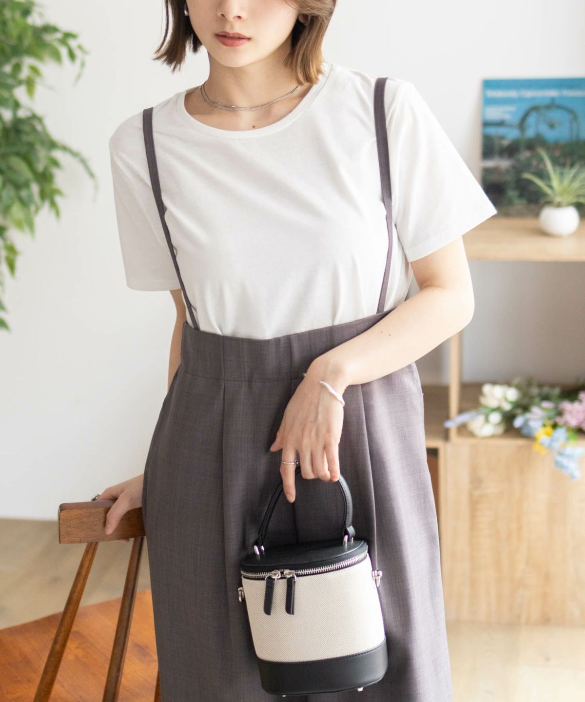 nAvy 杢麻ライクサロペットアンサンブル レディース