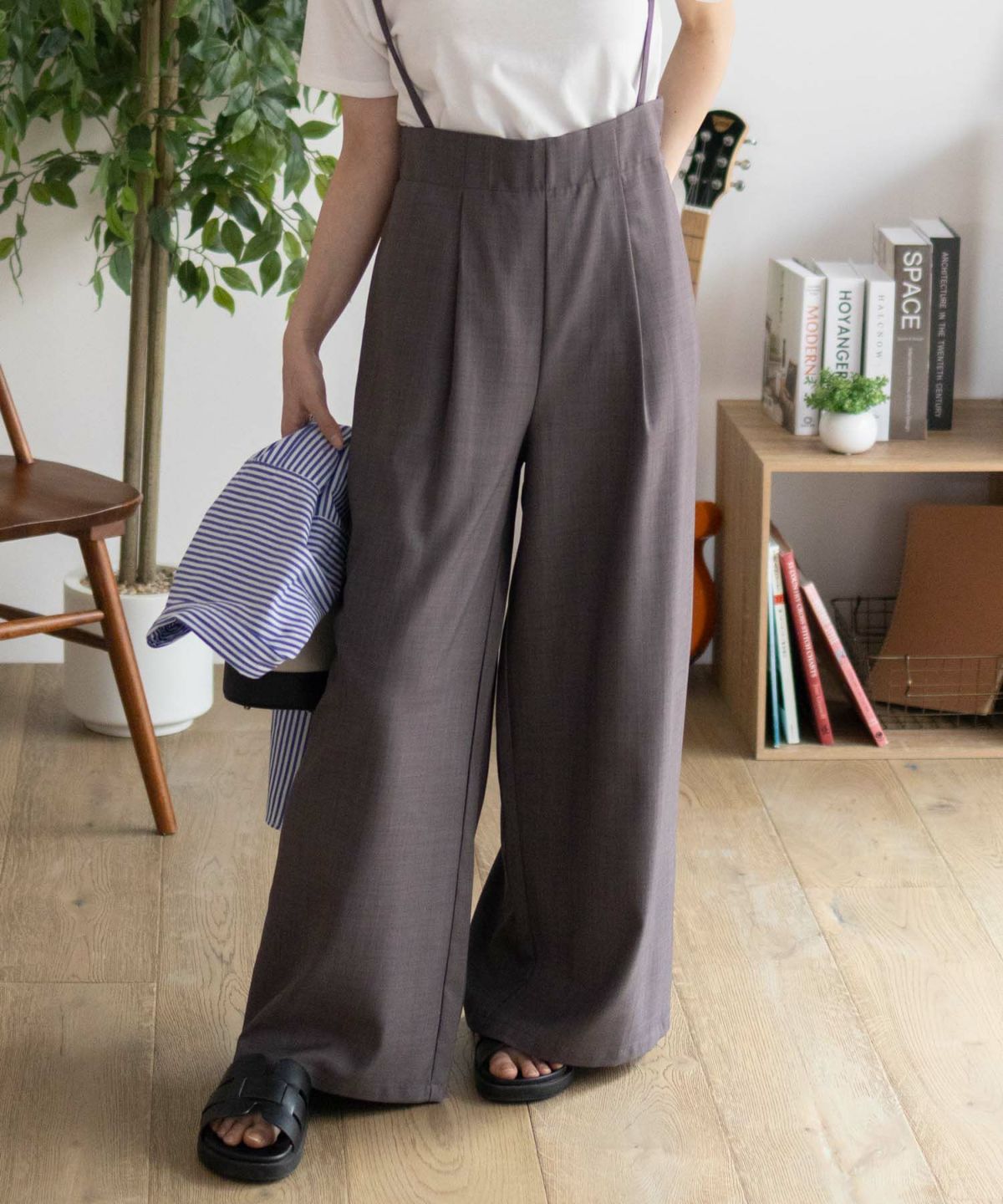 nAvy 杢麻ライクサロペットアンサンブル レディース