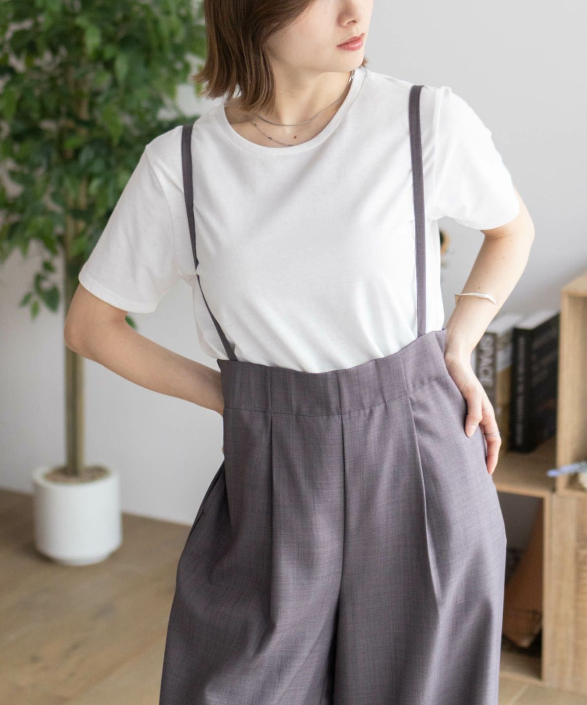 nAvy 杢麻ライクサロペットアンサンブル レディース