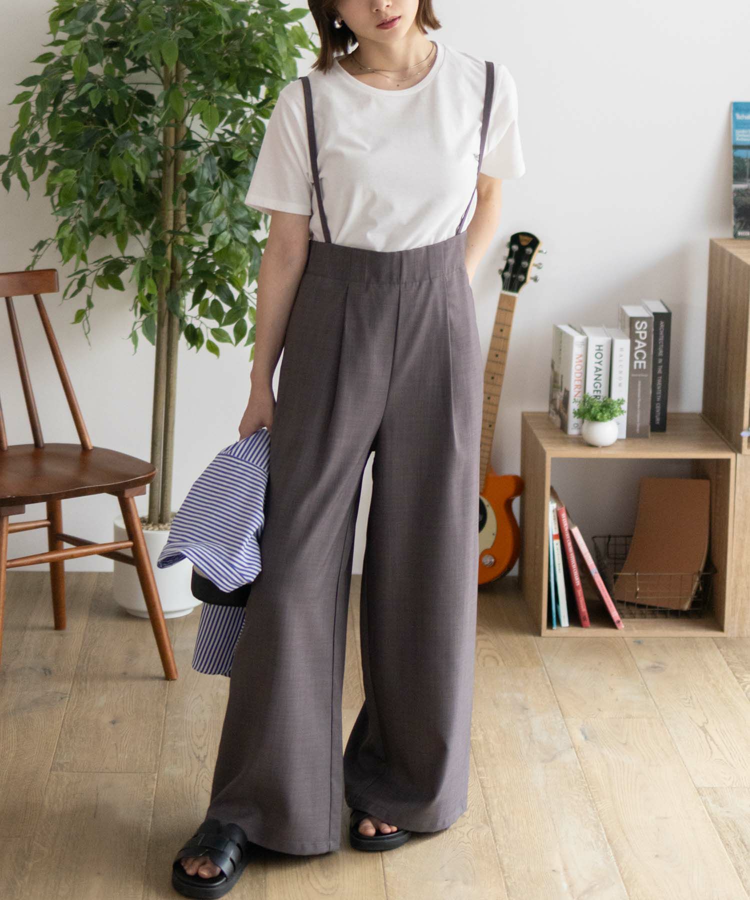 nAvy  杢麻ライクサロペットアンサンブル レディース商品画像-8