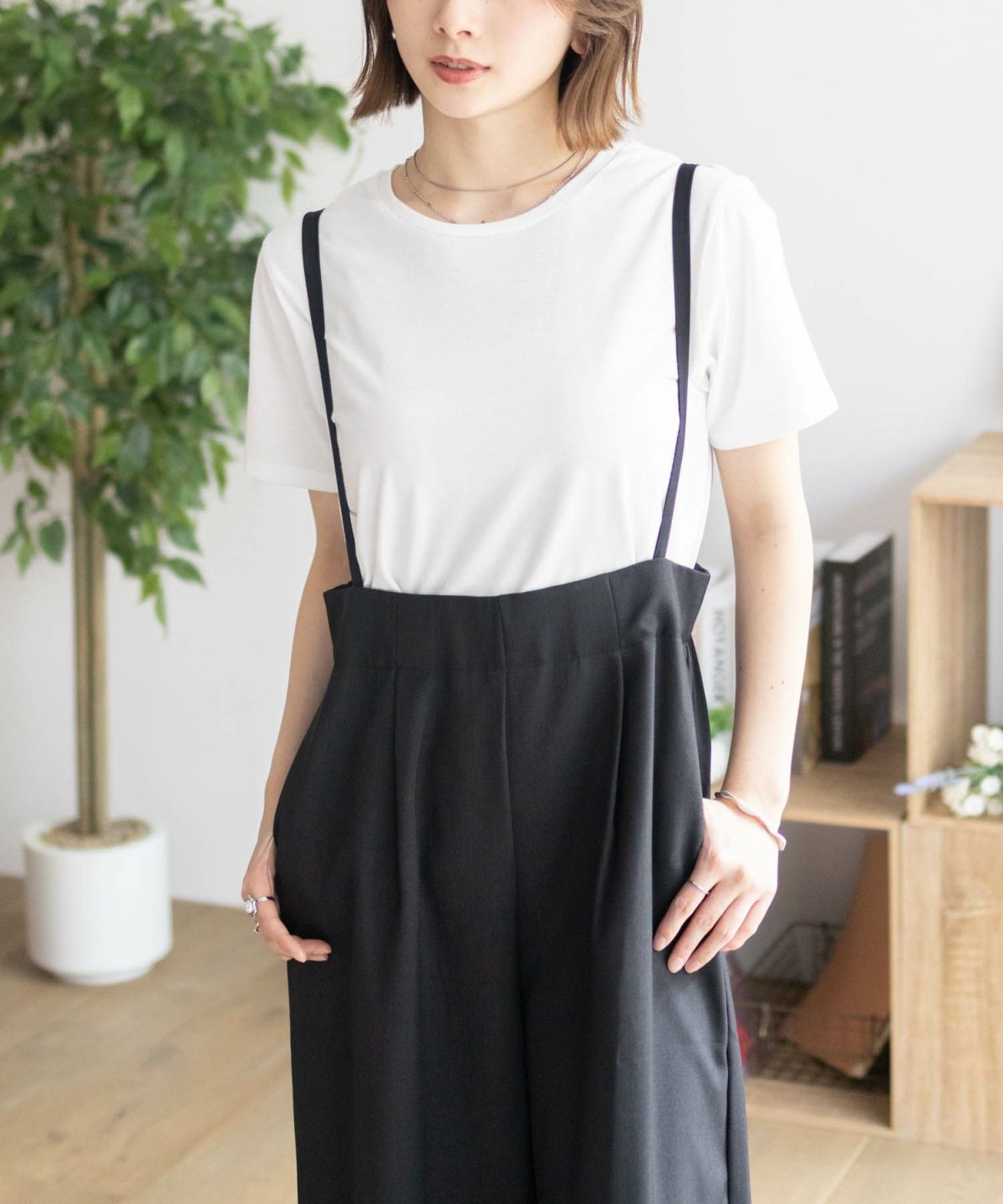 nAvy 杢麻ライクサロペットアンサンブル レディース