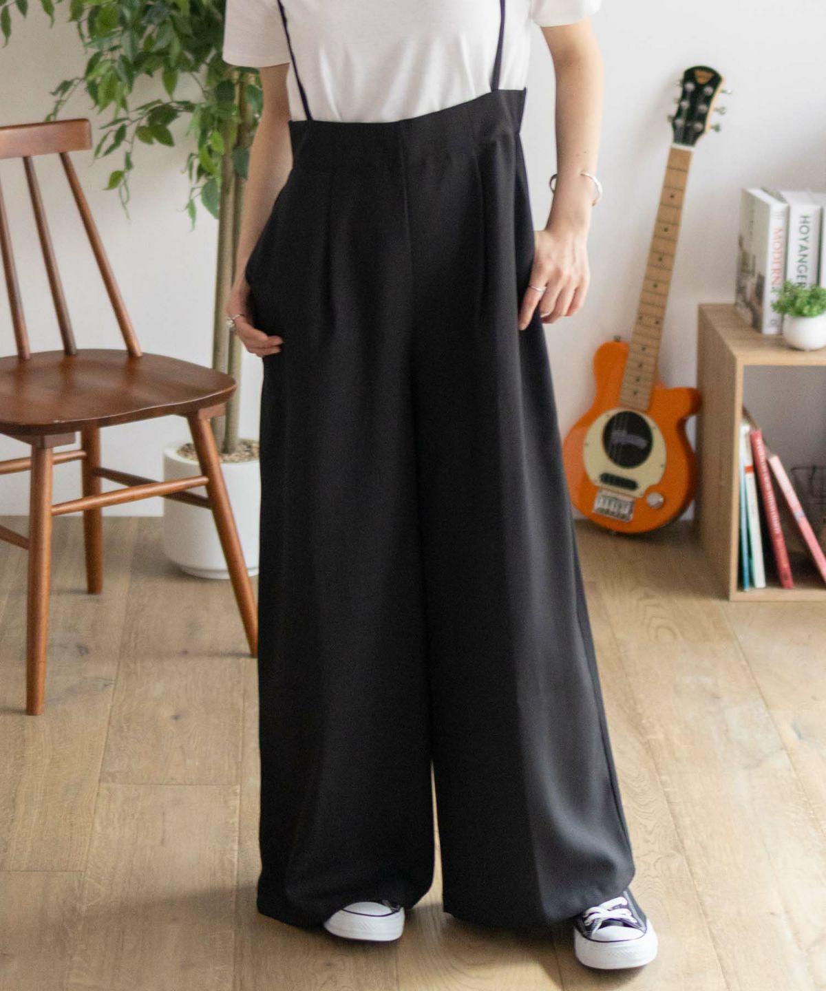 nAvy 杢麻ライクサロペットアンサンブル レディース