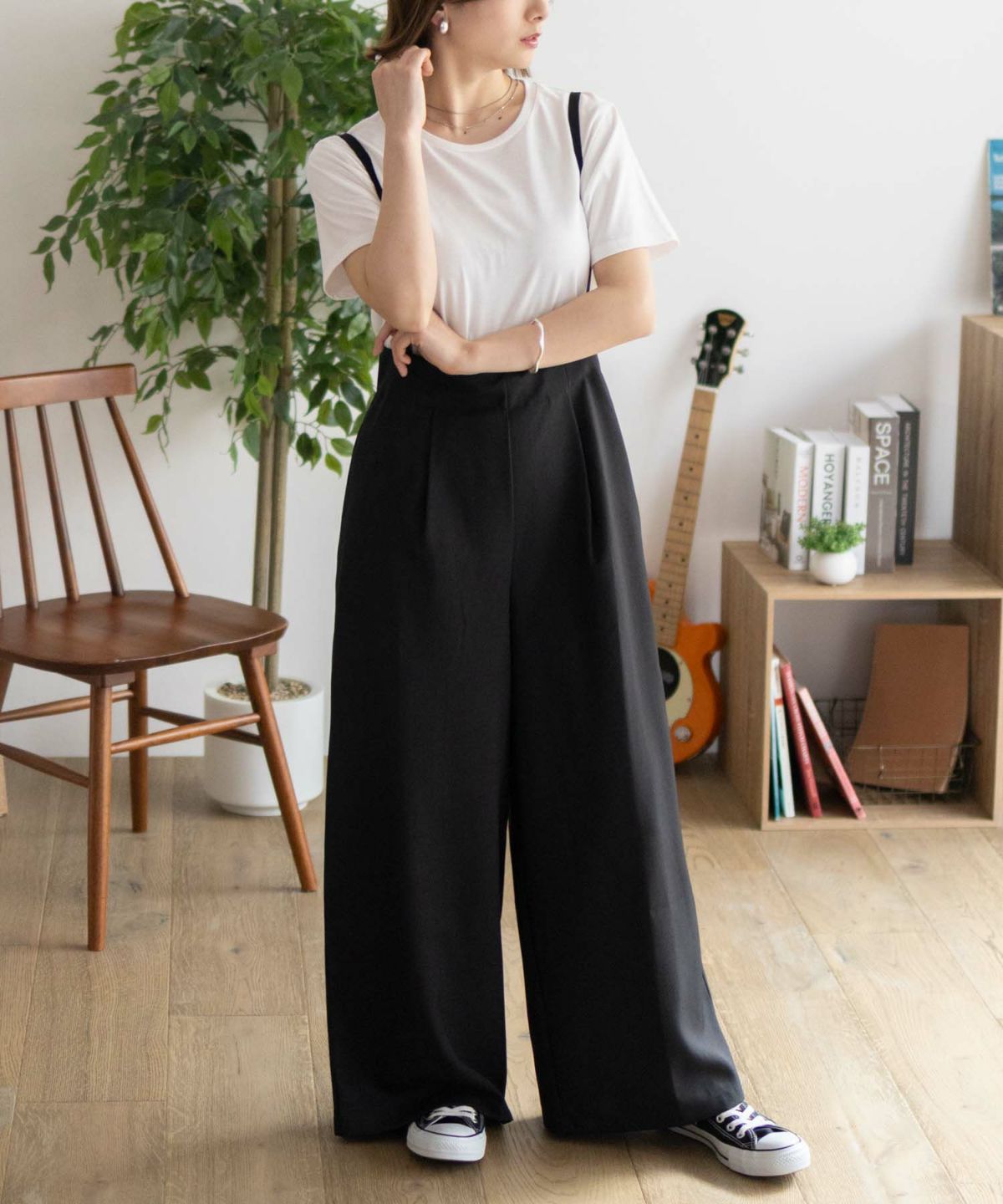 nAvy 杢麻ライクサロペットアンサンブル レディース