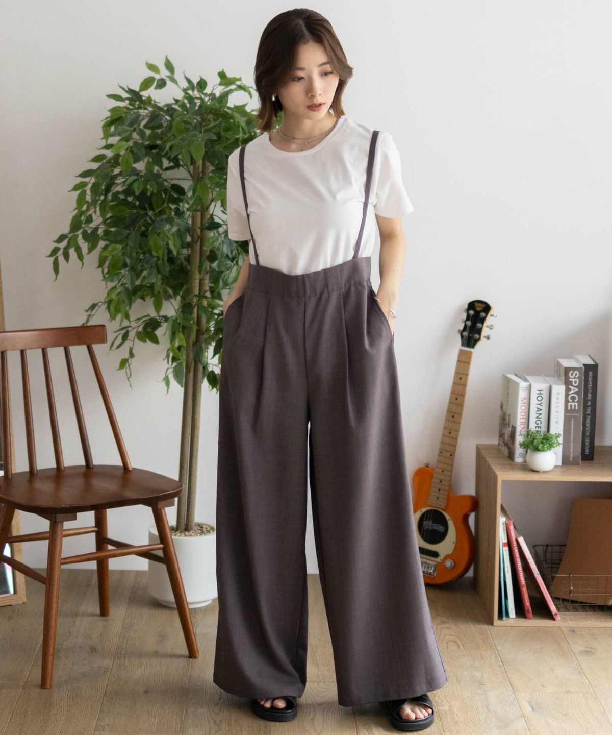 nAvy 杢麻ライクサロペットアンサンブル レディース