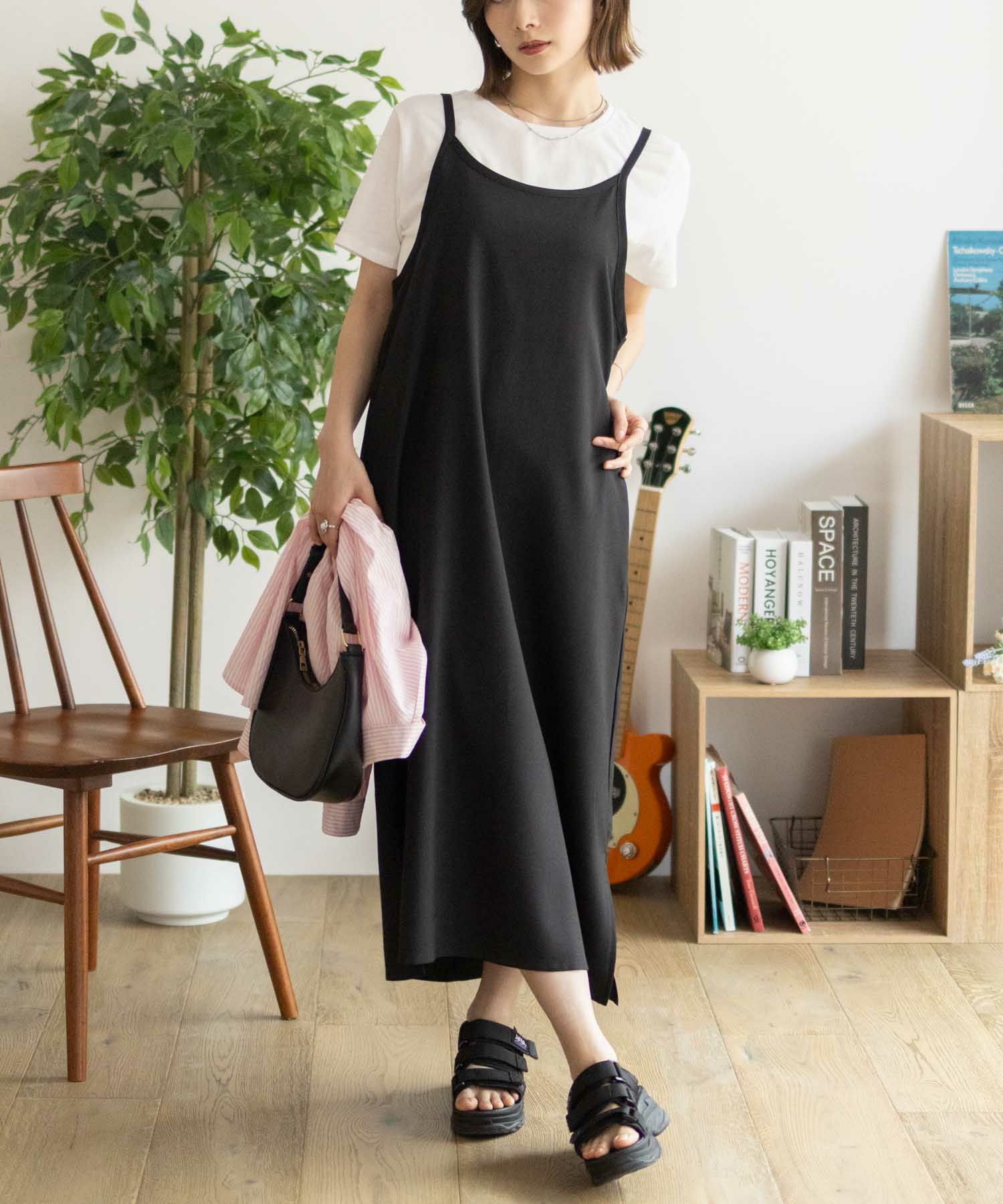 nAvy 杢麻ライクキャミワンピースアンサンブル レディース