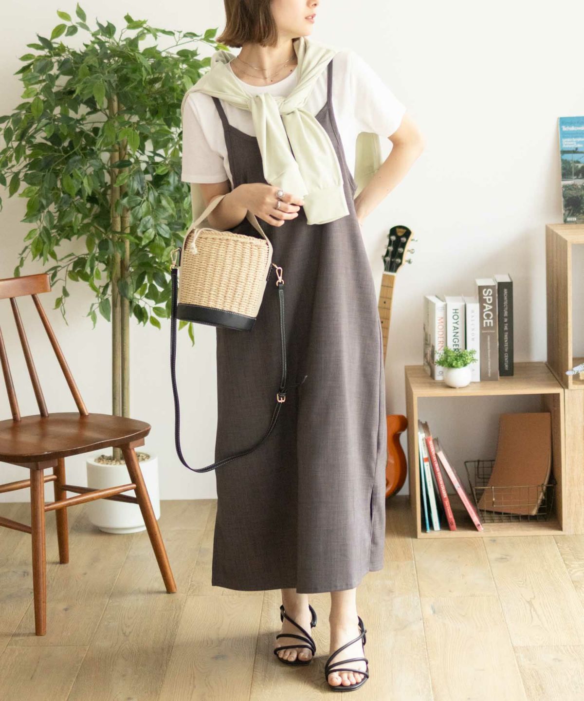 nAvy 杢麻ライクキャミワンピースアンサンブル レディース