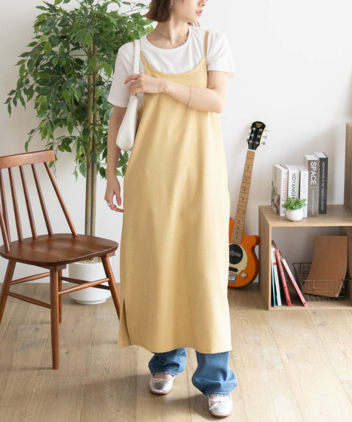 nAvy 杢麻ライクキャミワンピースアンサンブル レディース