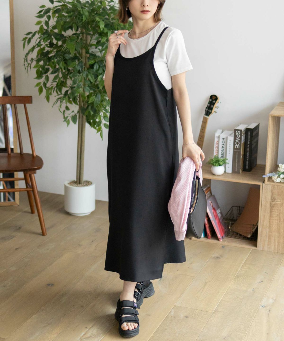 nAvy 杢麻ライクキャミワンピースアンサンブル レディース