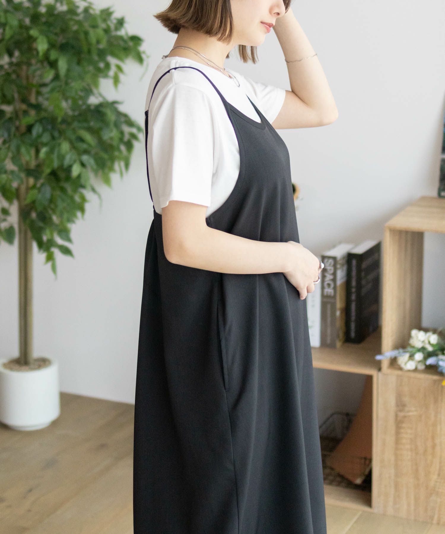 nAvy 杢麻ライクキャミワンピースアンサンブル レディース