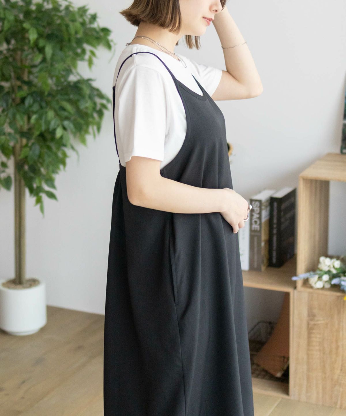 nAvy 杢麻ライクキャミワンピースアンサンブル レディース