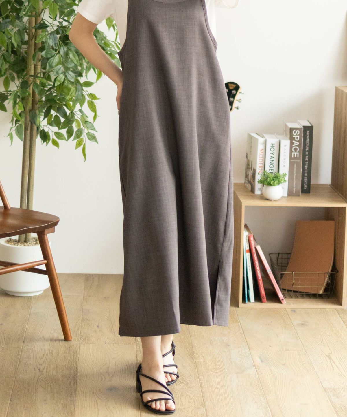 nAvy 杢麻ライクキャミワンピースアンサンブル レディース