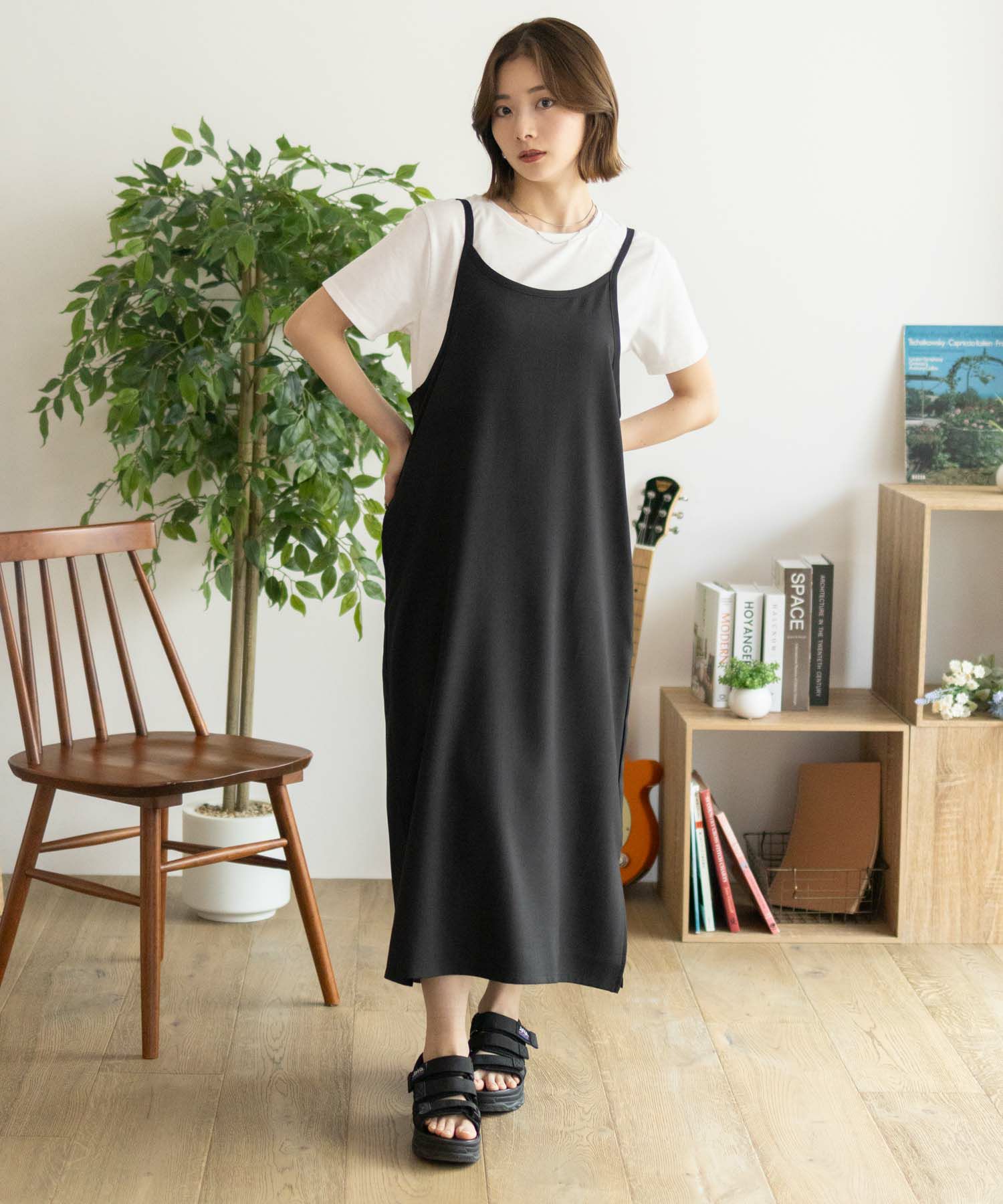 nAvy  杢麻ライクキャミワンピースアンサンブル レディース商品画像-31