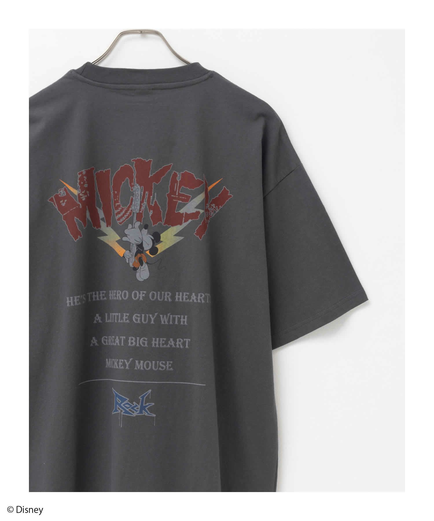 Disney ミッキーマウス / ロックプリントTシャツ メンズ ネコポス 対応商品
