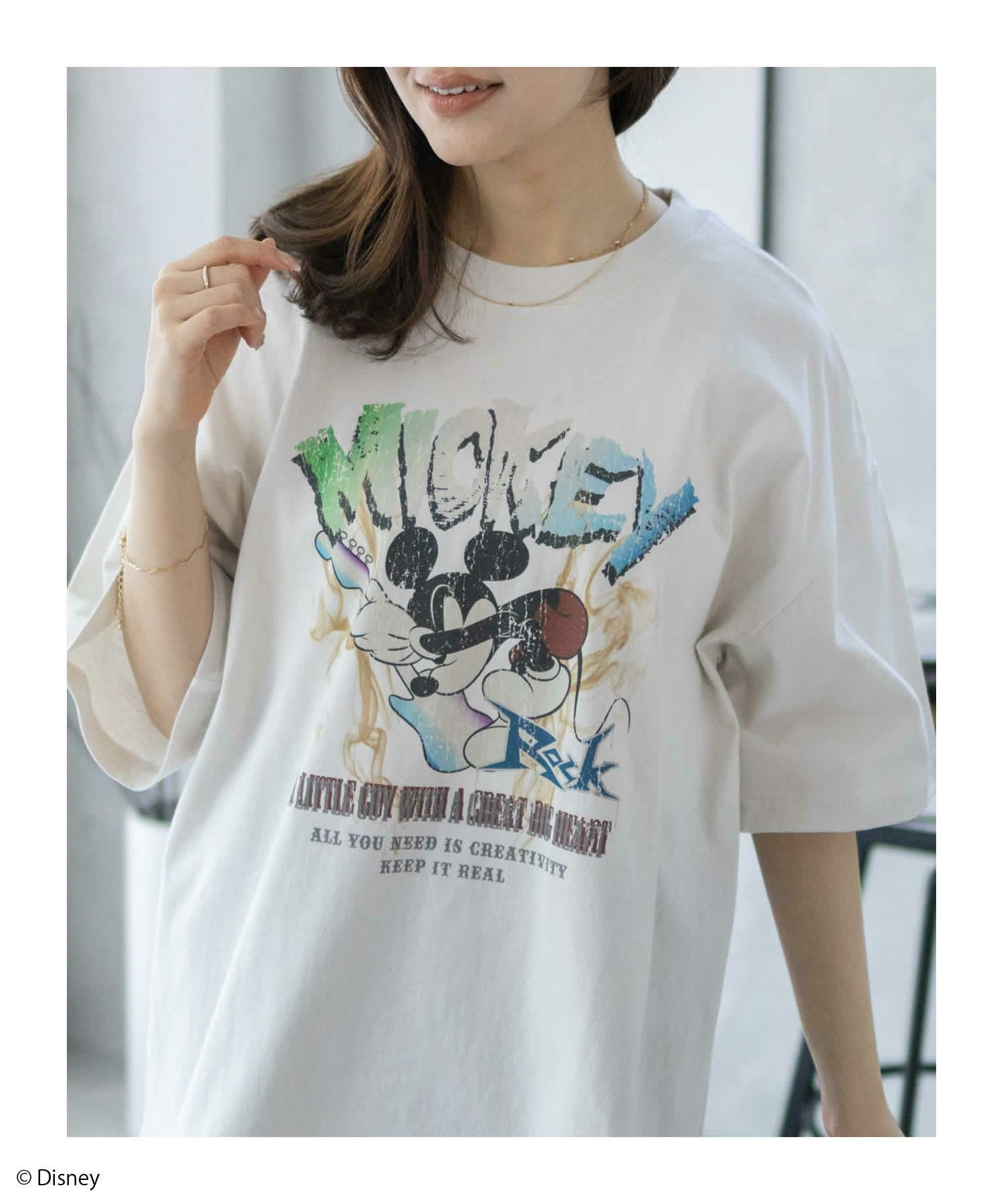 Disney ミッキーマウス / ロックプリントTシャツ メンズ メール便 対応商品商品画像-3