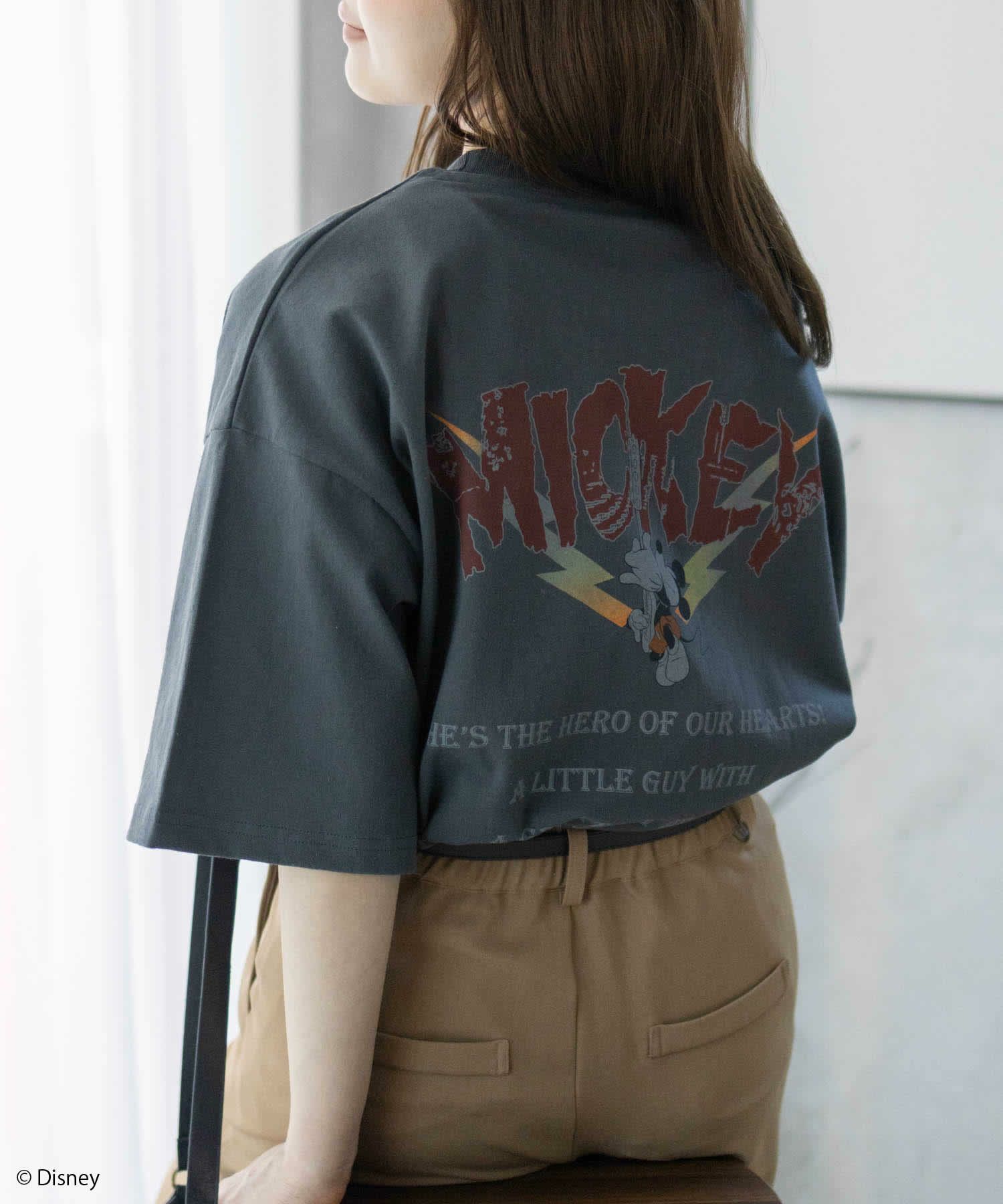 Disney ミッキーマウス / ロックプリントTシャツ メンズ ネコポス 対応商品