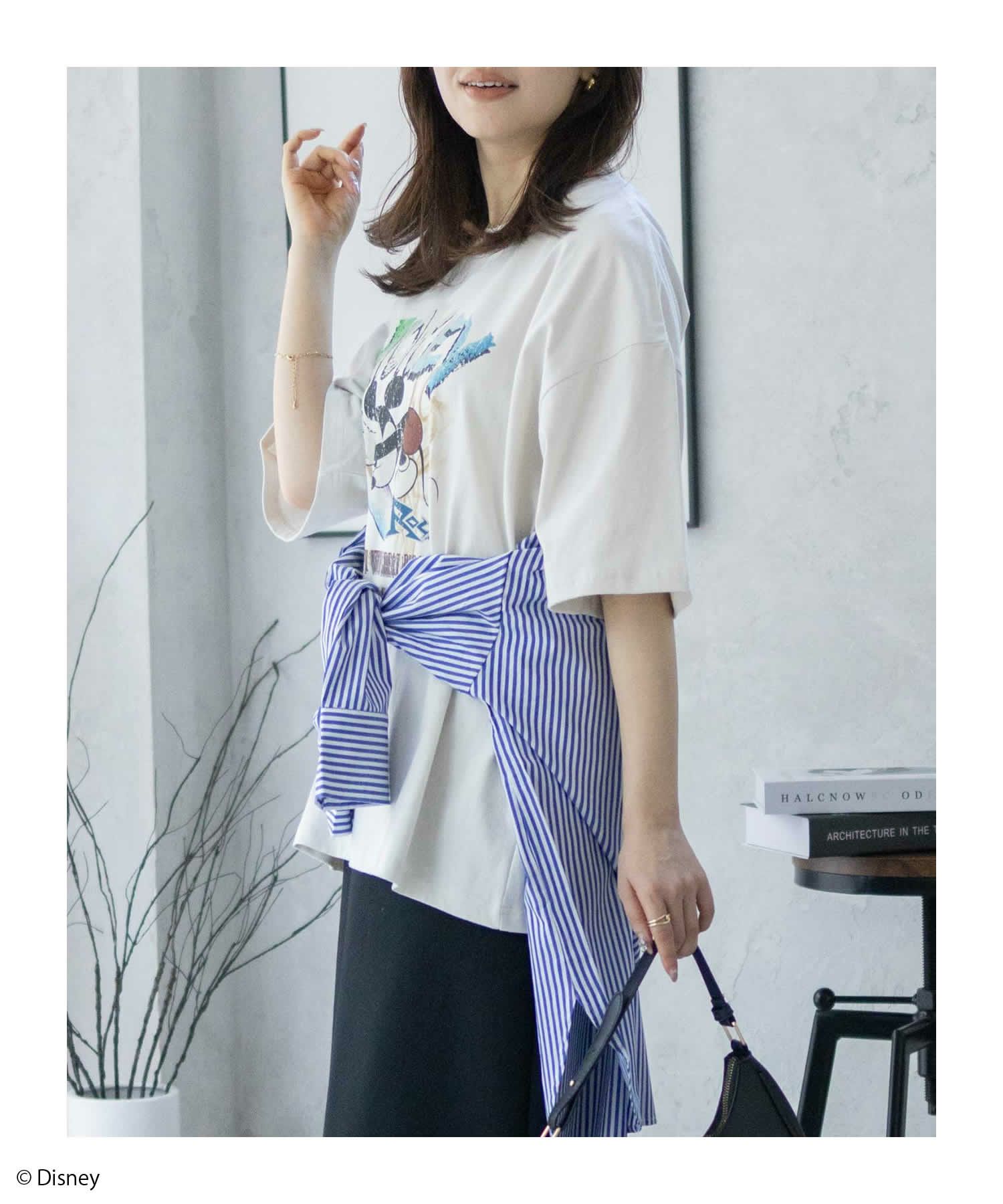 Disney ミッキーマウス / ロックプリントTシャツ メンズ メール便 対応商品商品画像-6